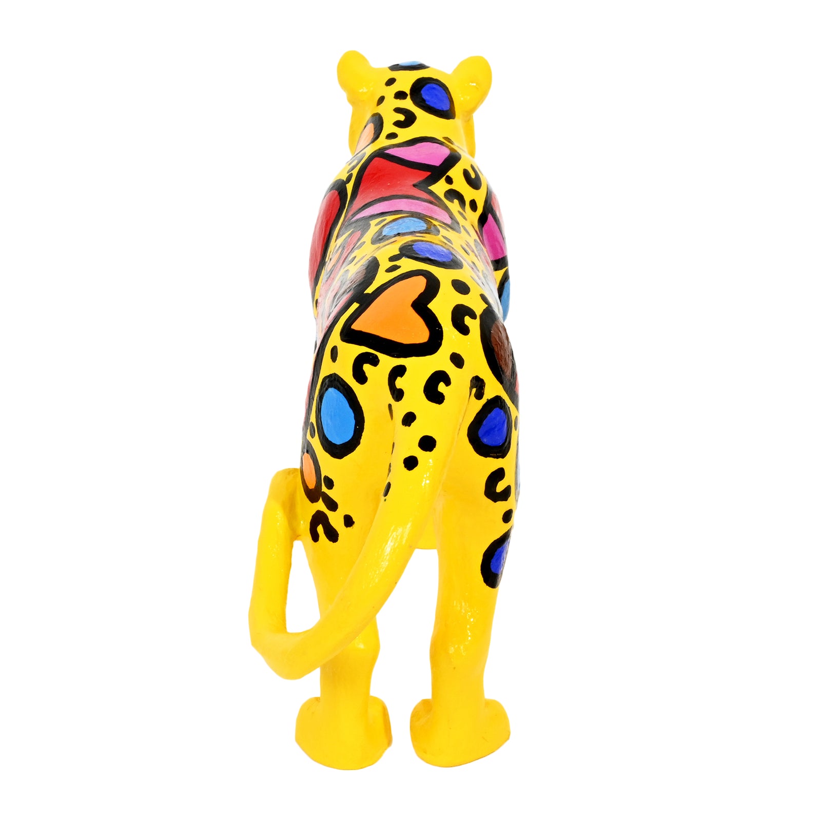 cheetah hand painted original sculpture artistic colorful design collectible