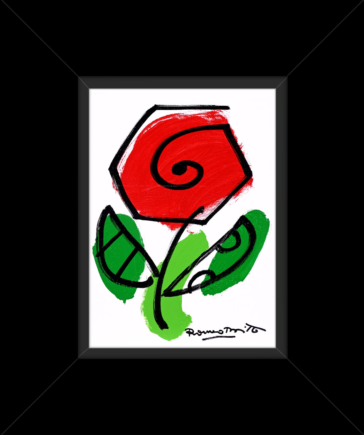 thomas flowers original drawing artistic colorful design collectible