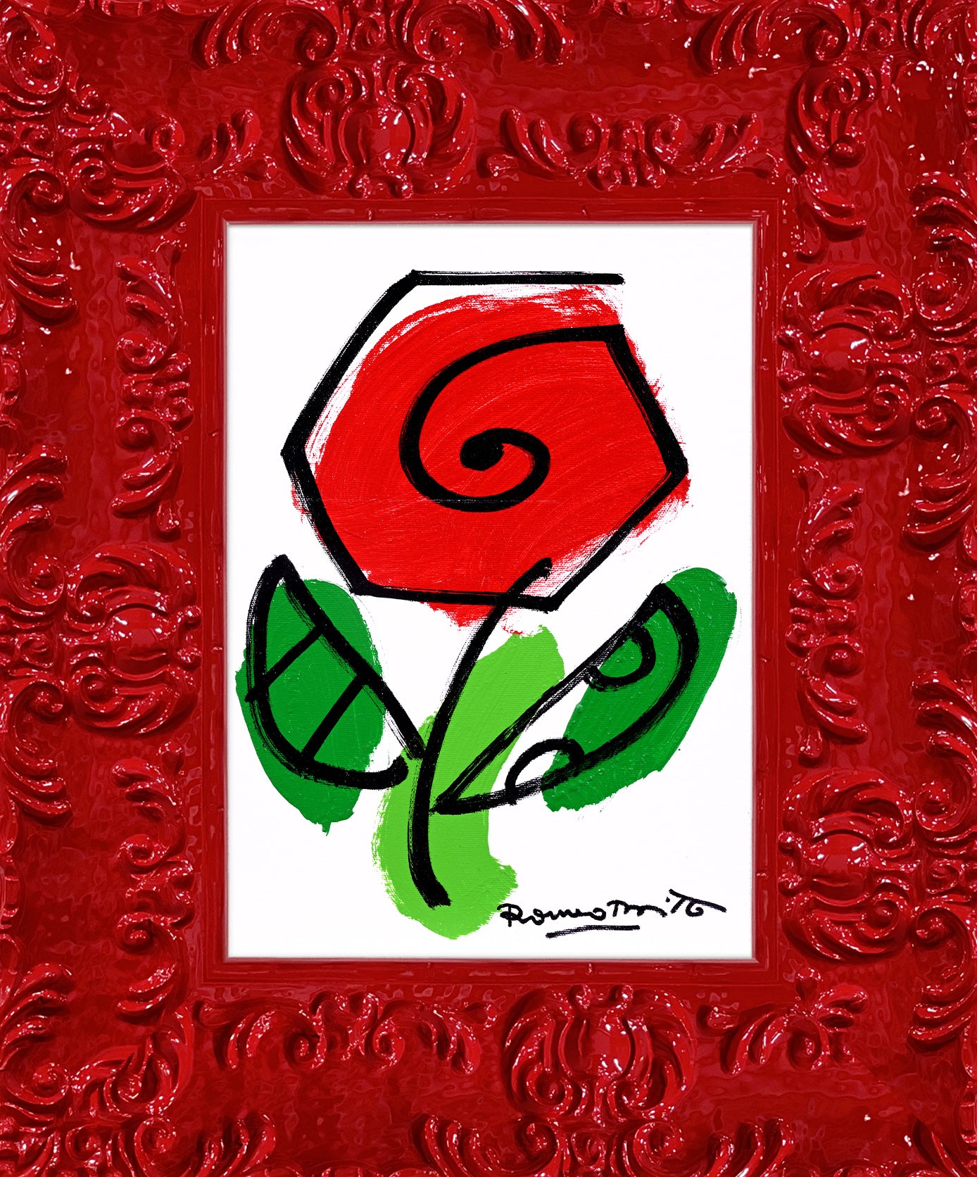 thomas flowers original drawing colorful decorative collectible gift idea