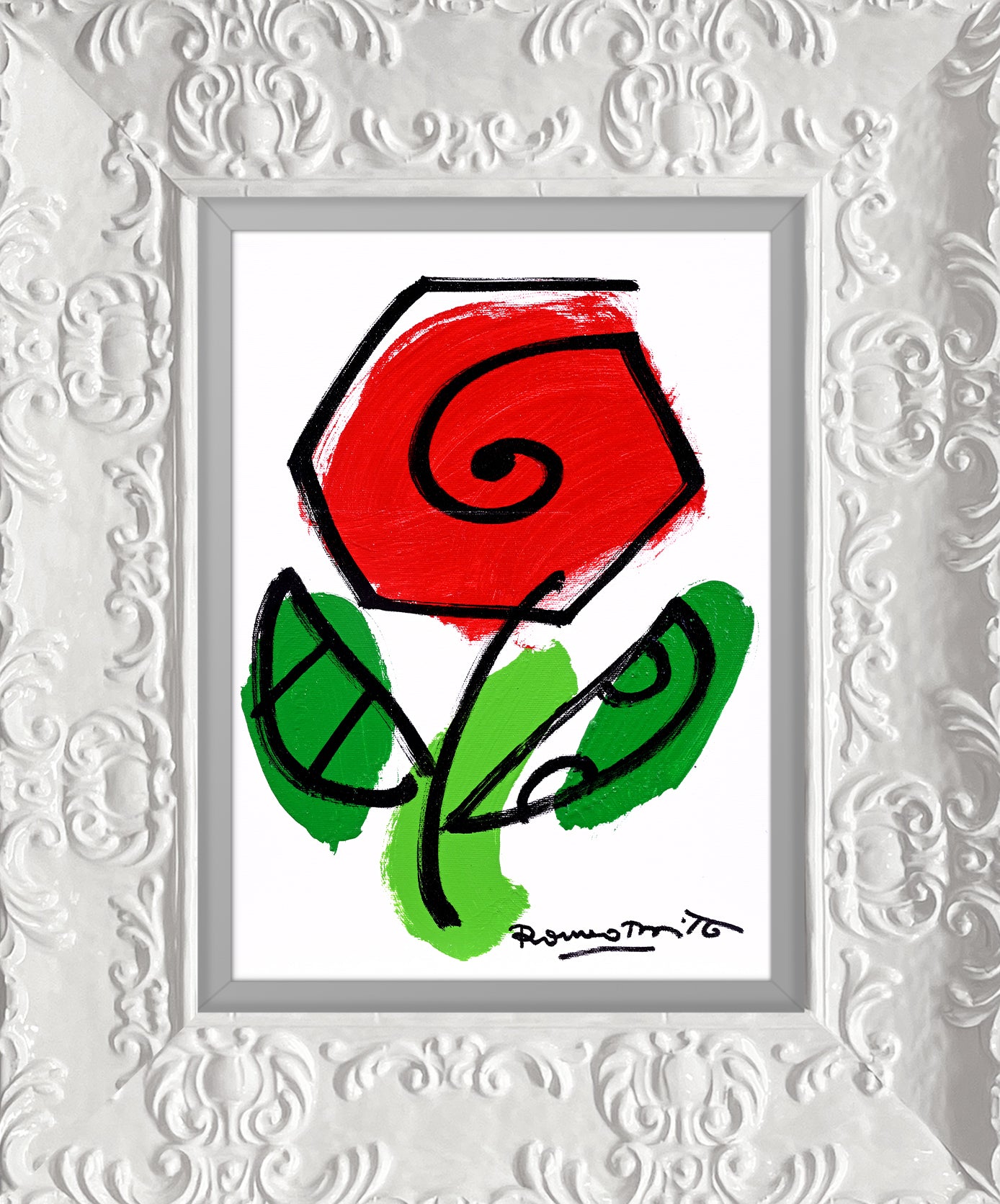 thomas flowers original drawing artistic colorful design collectible