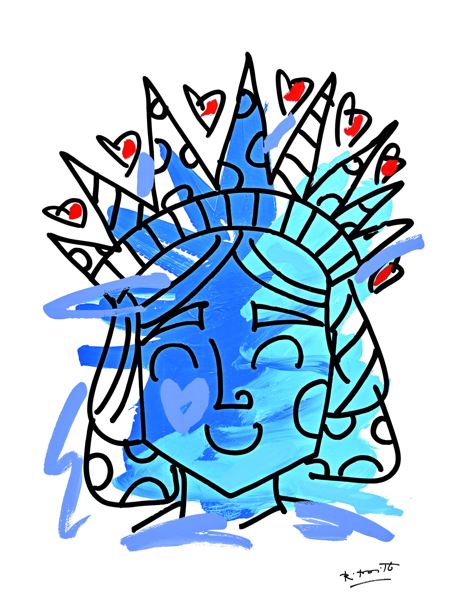 Lady Liberty - Mixed Media Original