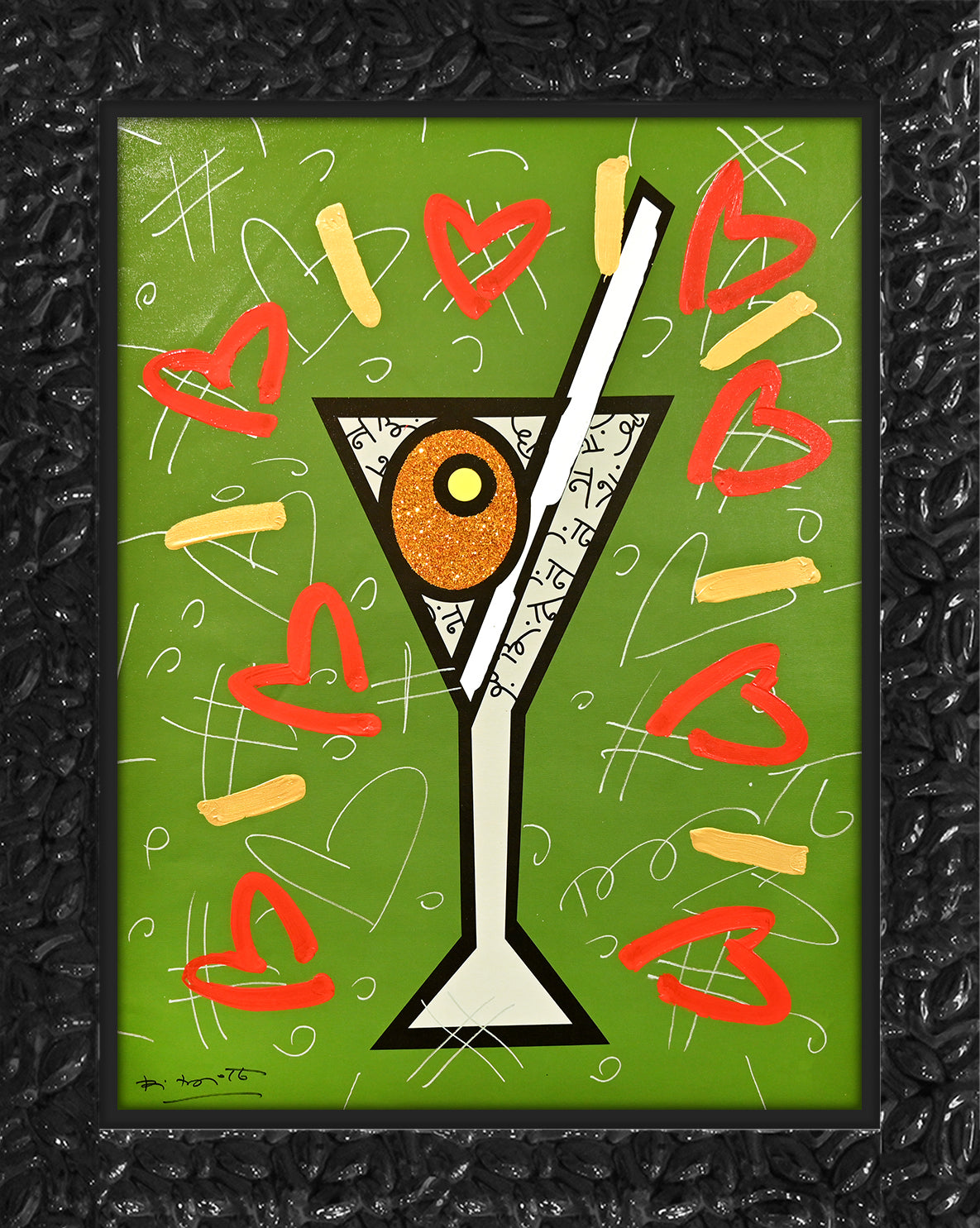 OLIVE MARTINI - Mixed Media Original