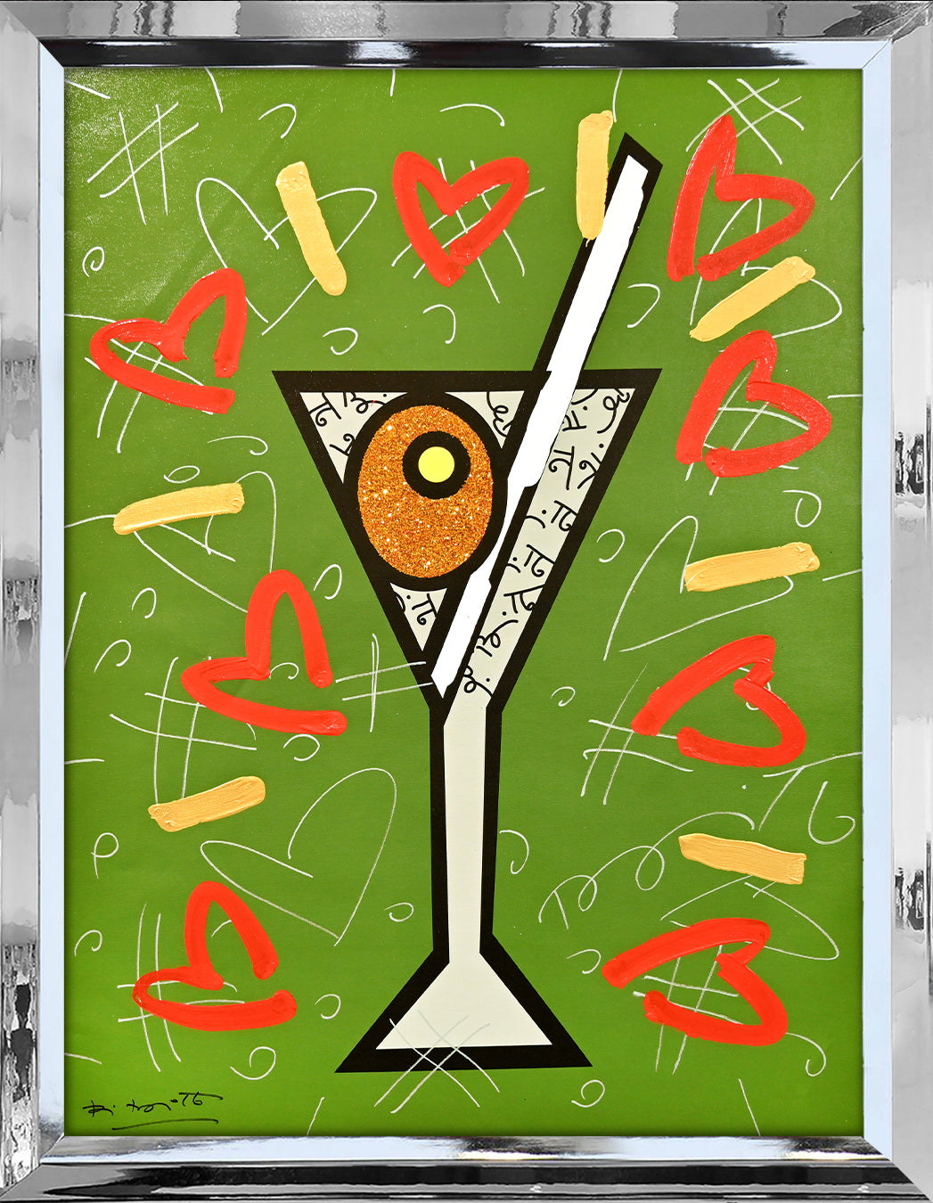 OLIVE MARTINI - Mixed Media Original