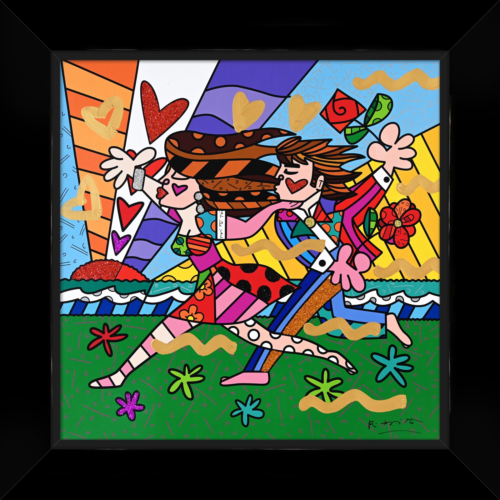 LOVE IN THE PARK - Mixed Media Original