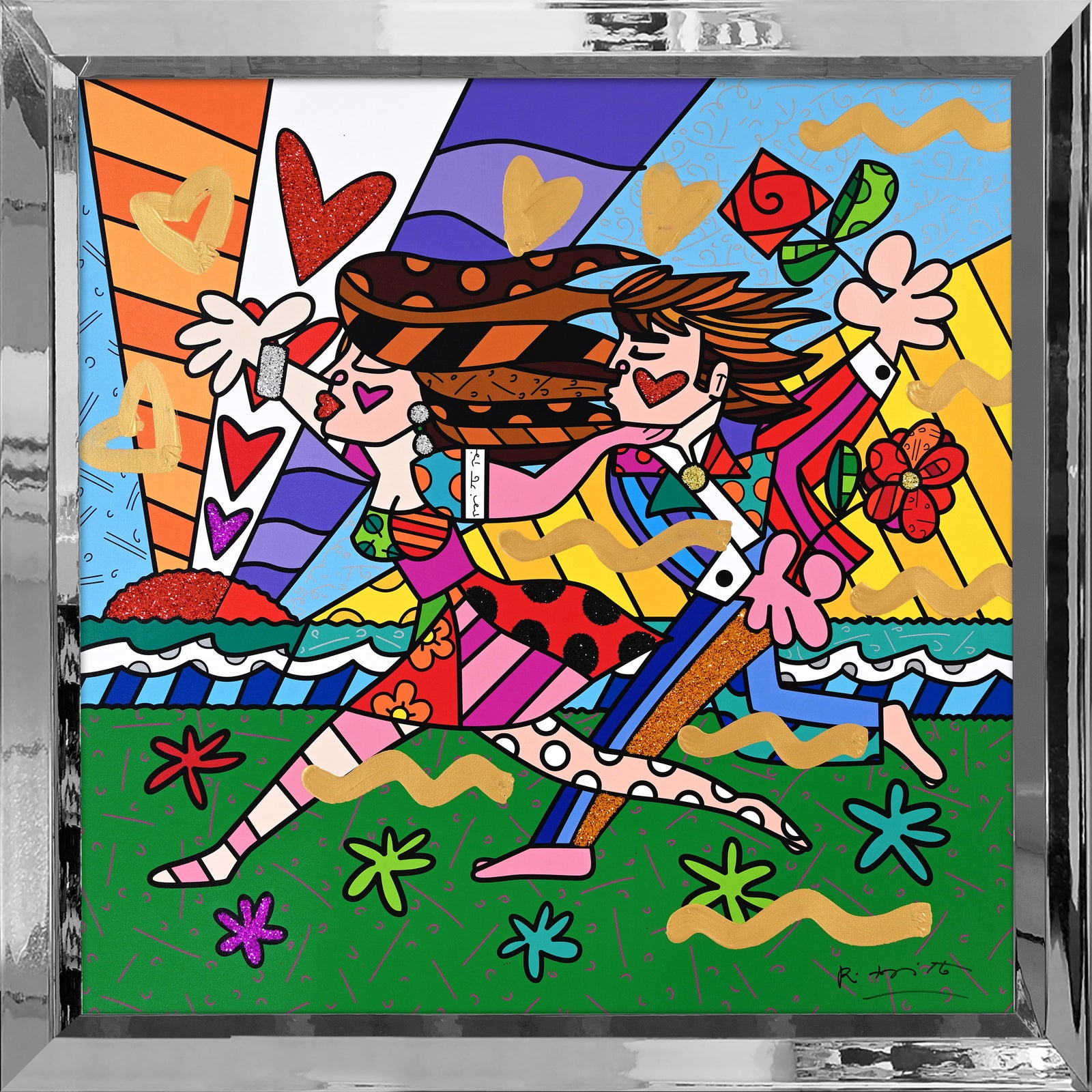 LOVE IN THE PARK - Mixed Media Original