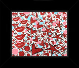 HEARTS & KISSES - Mixed Media Original