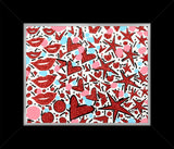 HEARTS & KISSES - Mixed Media Original