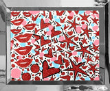 HEARTS & KISSES - Mixed Media Original