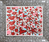 HEARTS & KISSES - Mixed Media Original