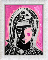 MOTHER IN PINK SILVER -  Mixed Media Original