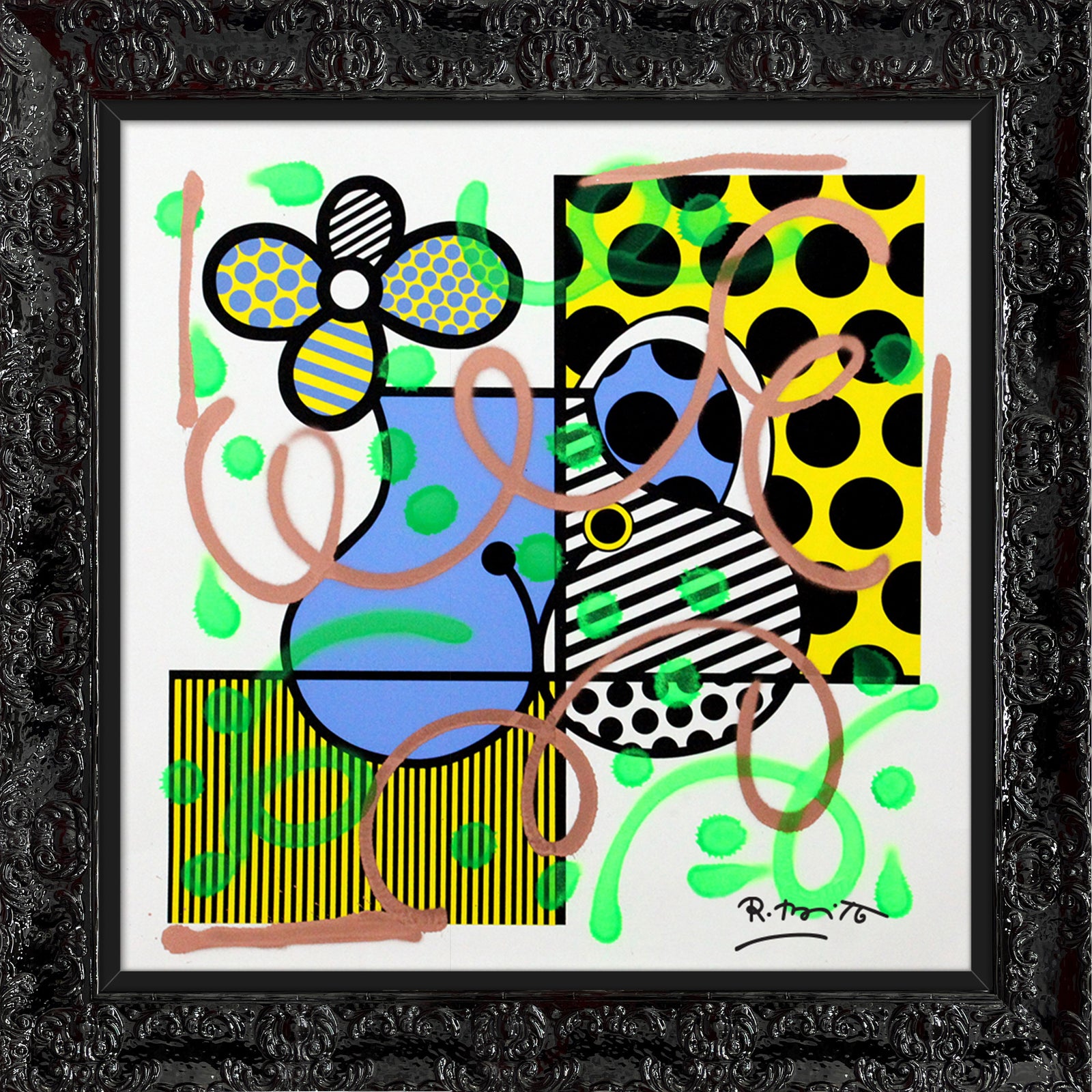 serpentine mixed media original colorful decorative collectible gift idea