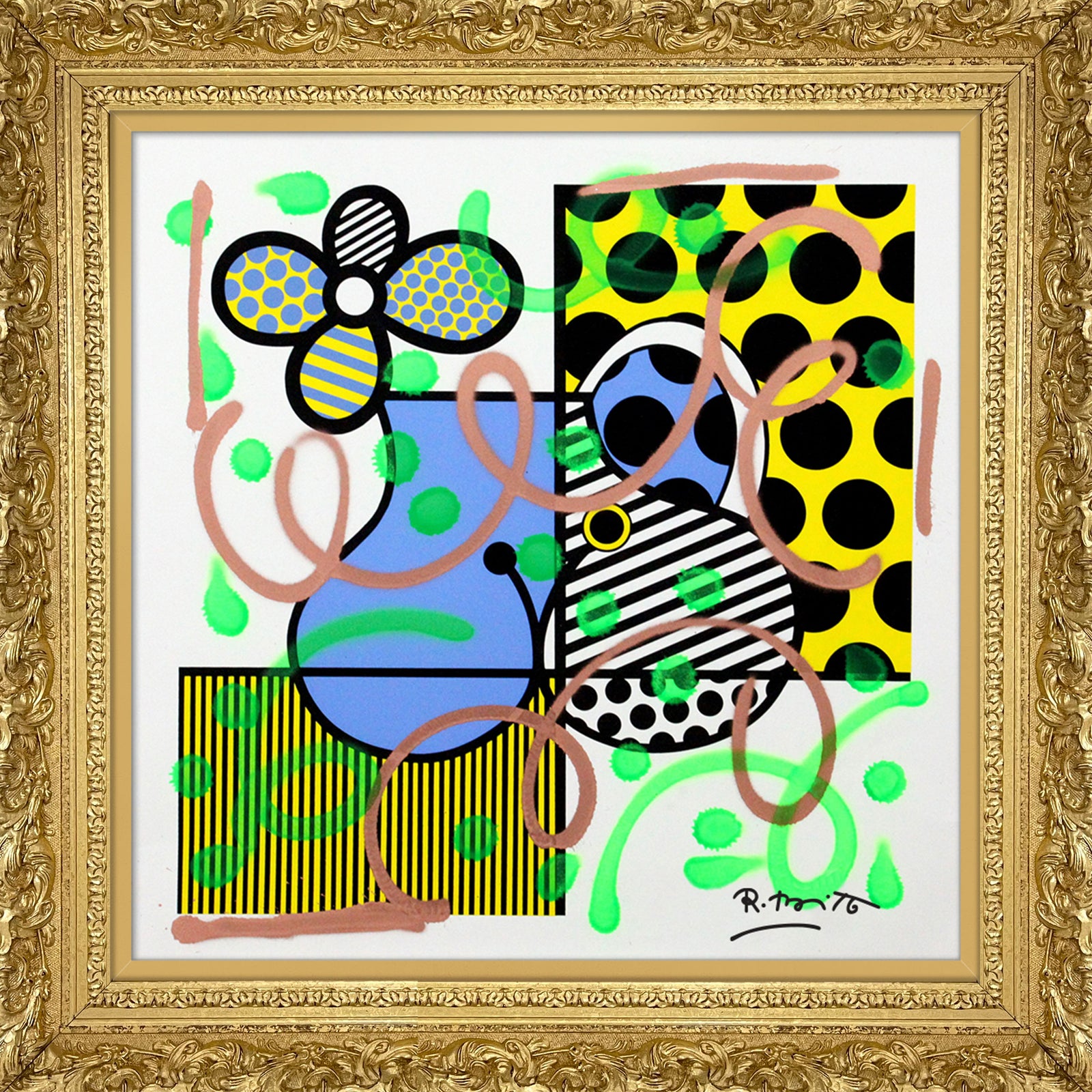 serpentine mixed media original colorful decorative collectible gift idea
