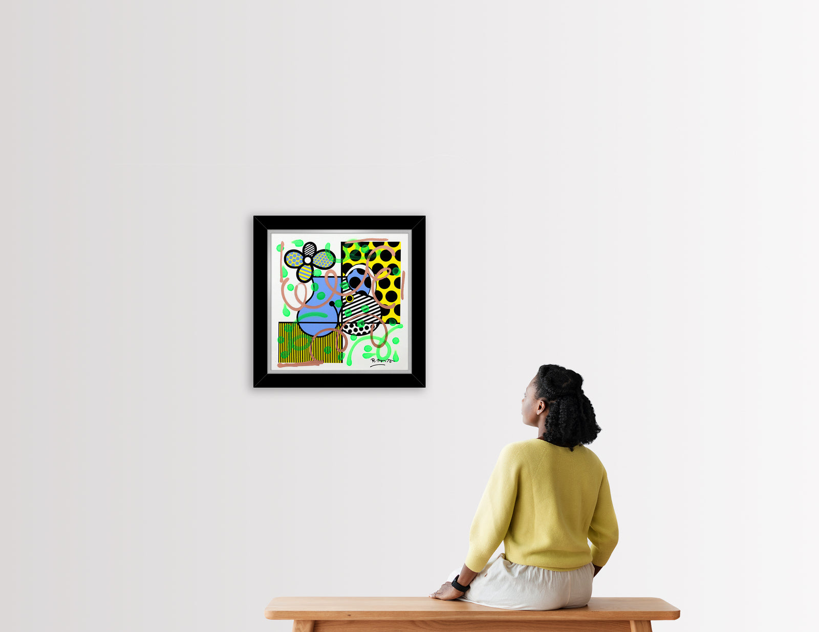 modern pop art serpentine mixed media original vibrant home decor