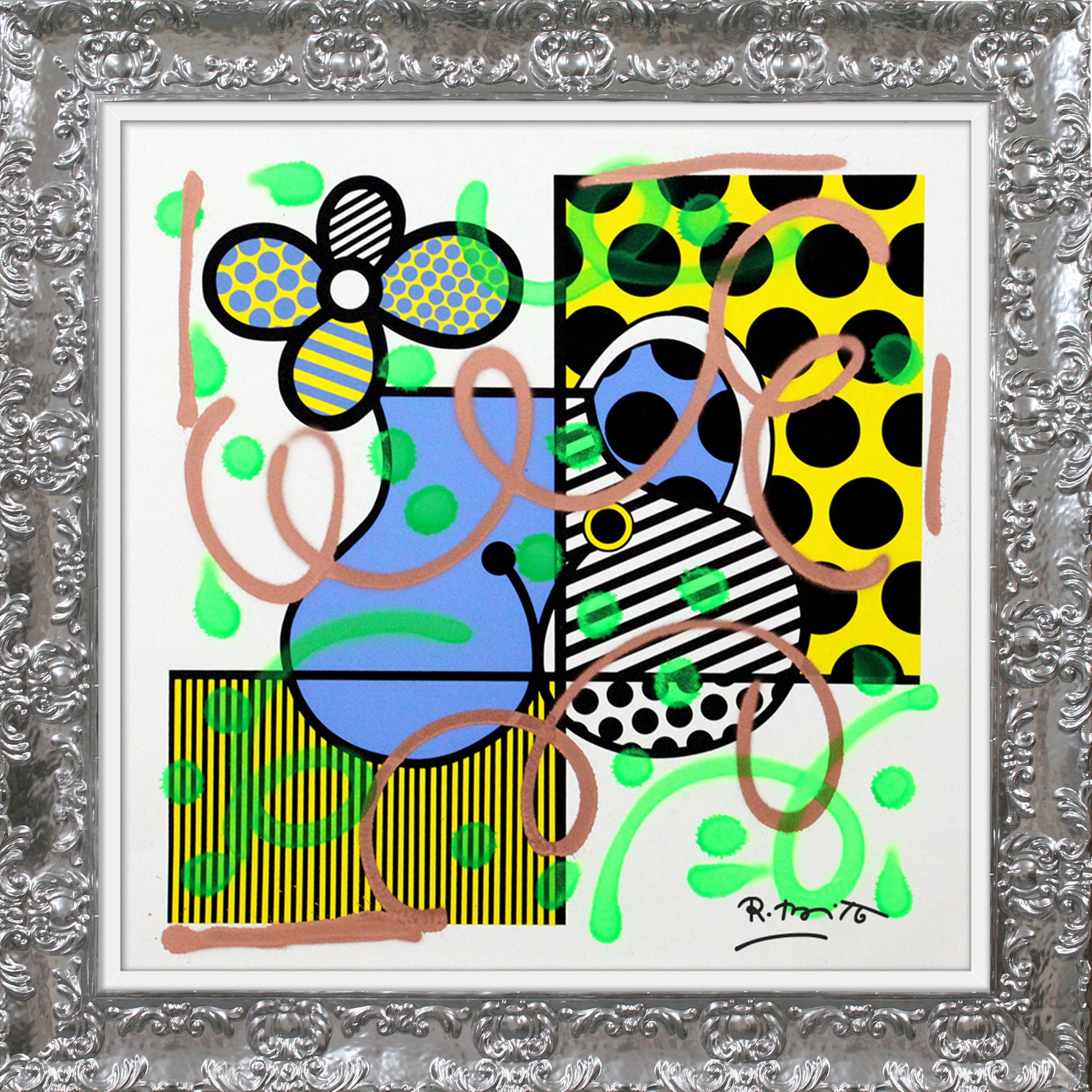 modern pop art serpentine mixed media original vibrant home decor