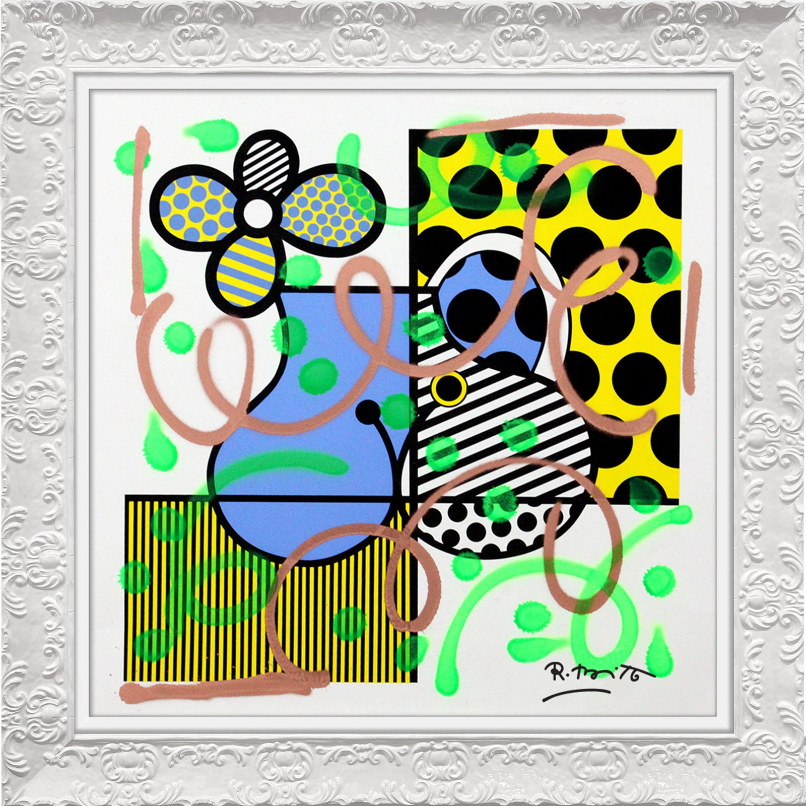 serpentine mixed media original colorful decorative collectible gift idea