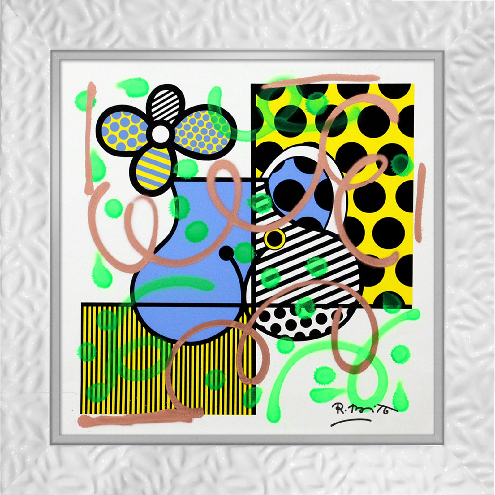 serpentine mixed media original colorful decorative collectible gift idea
