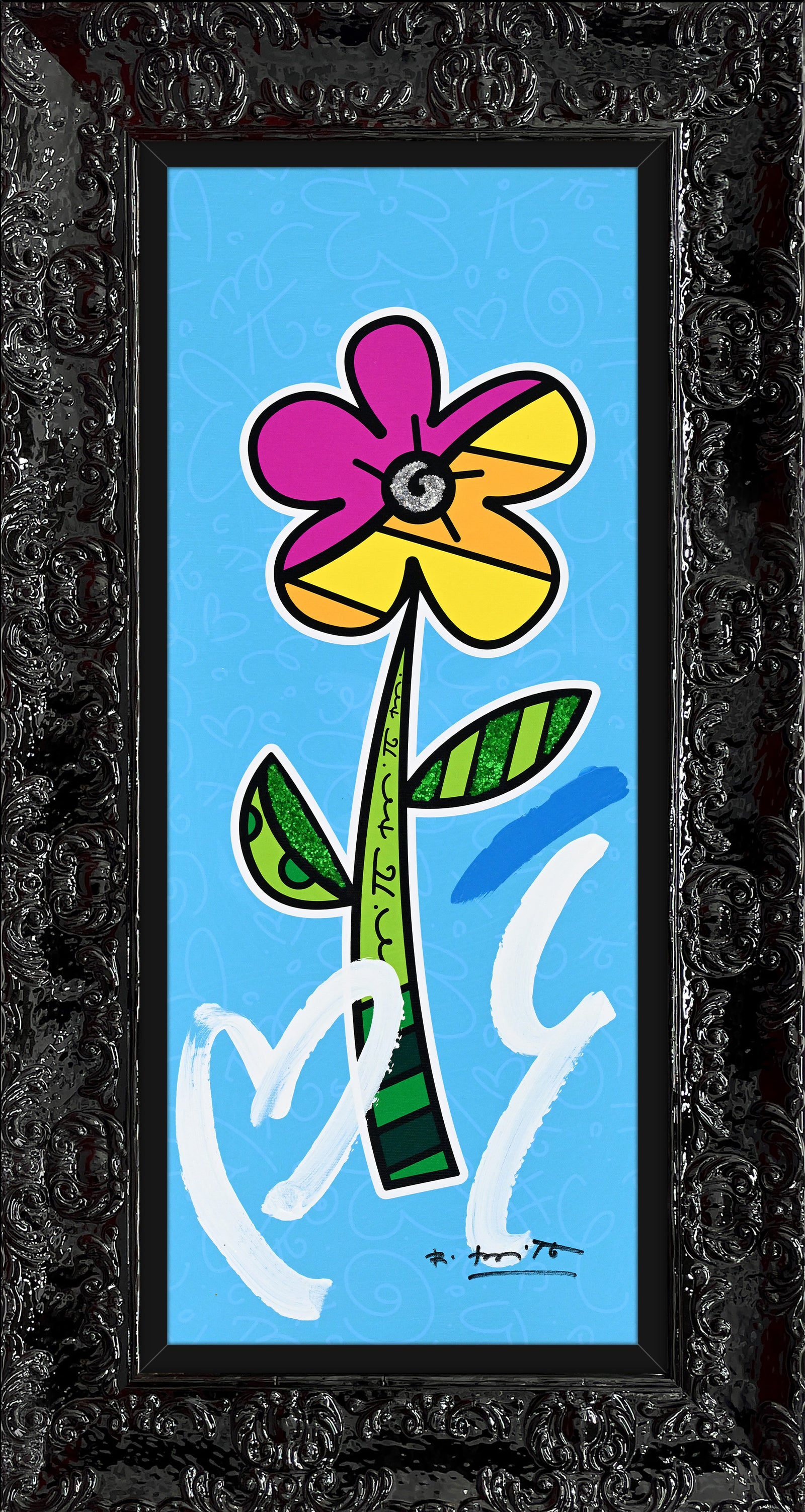 BLUE HIBISCUS - Mixed Media Original