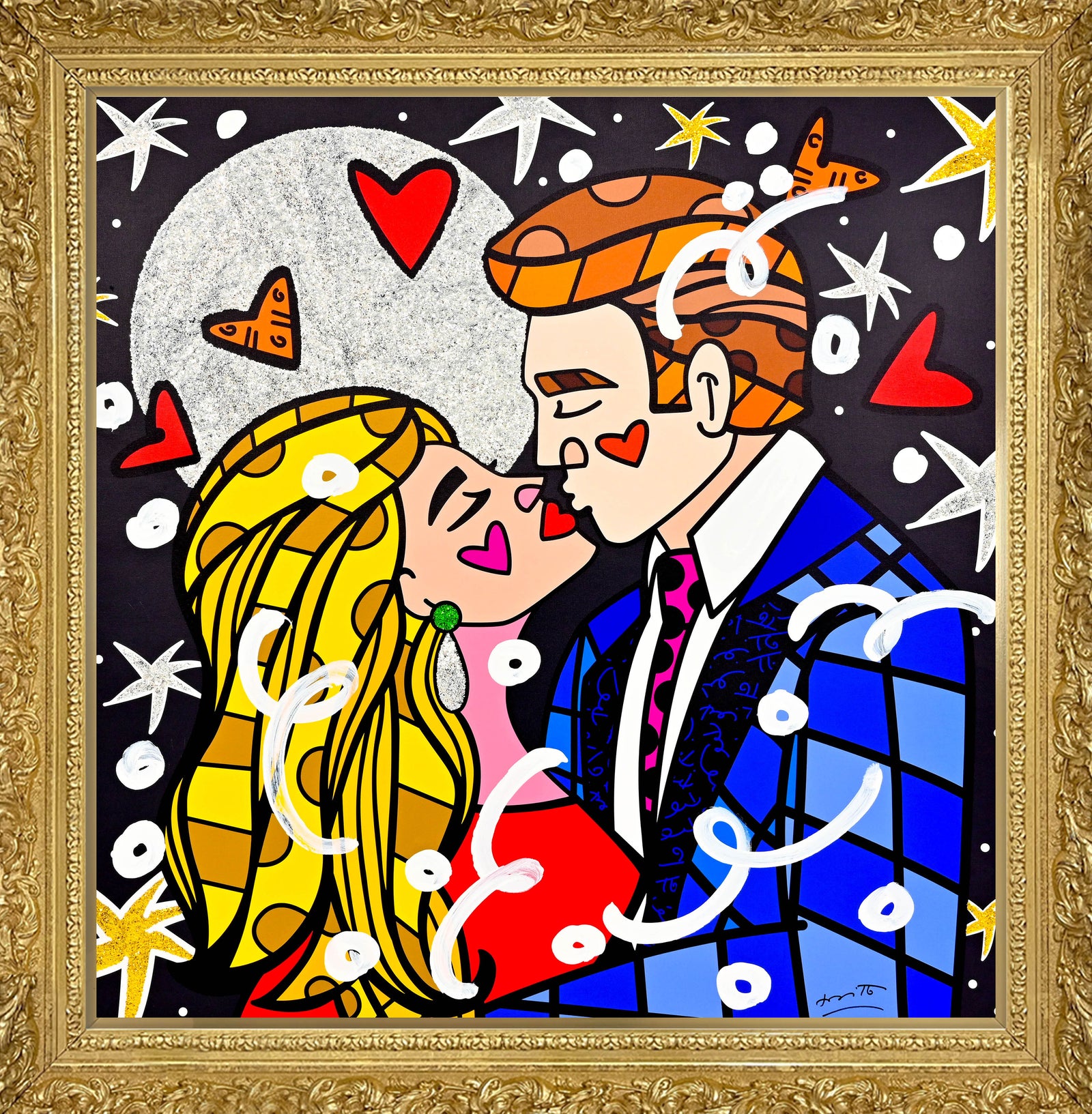 moonstruck mixed media original colorful decorative collectible gift idea