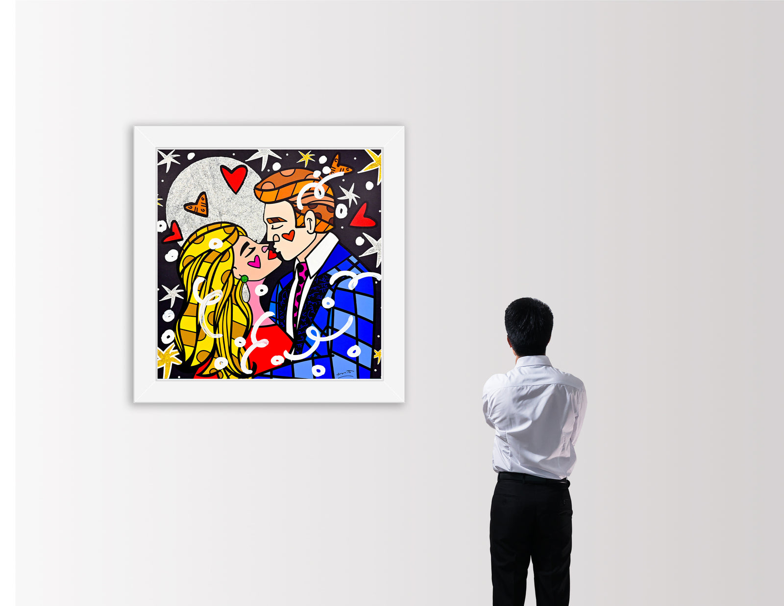 moonstruck mixed media original artistic colorful design collectible