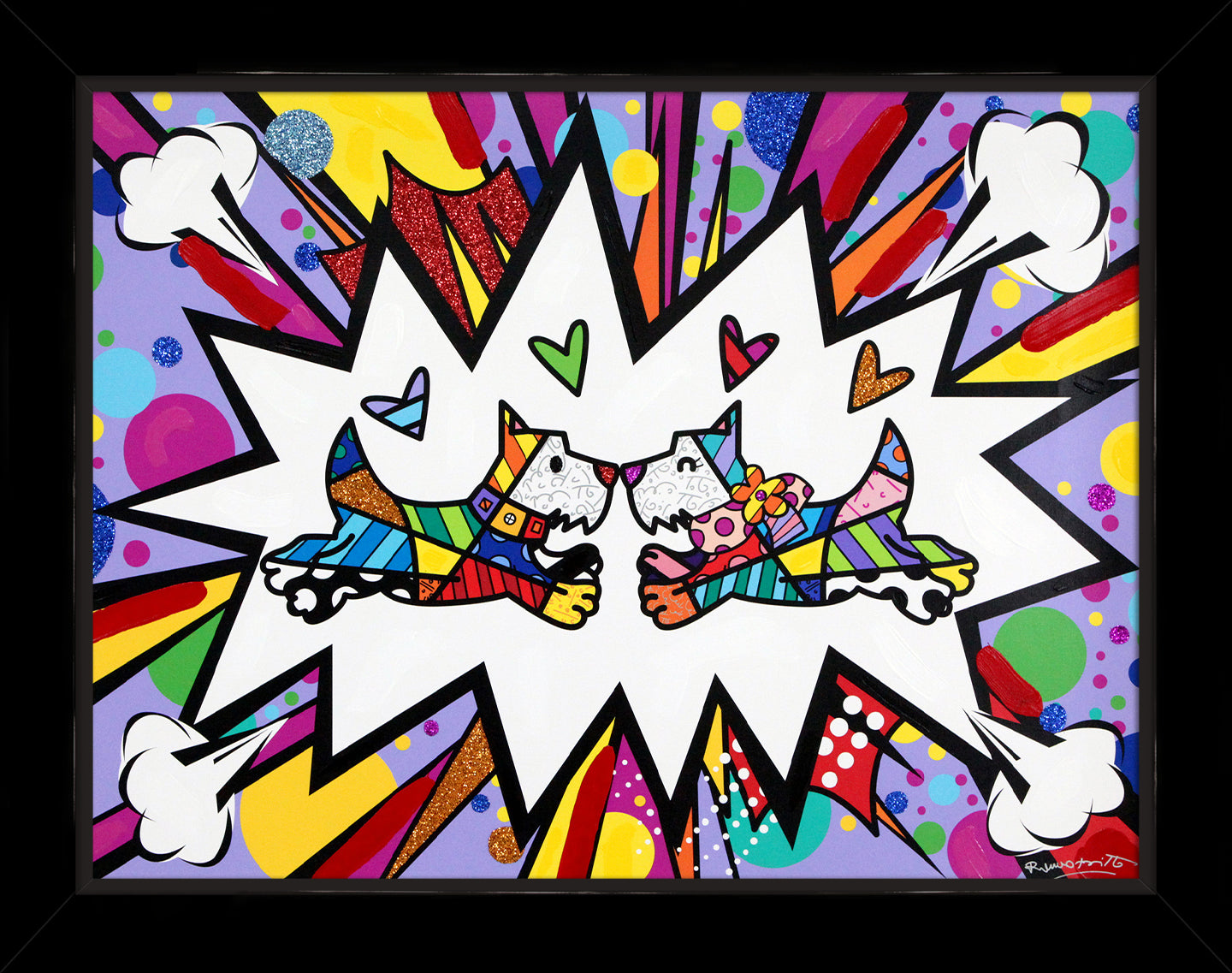 TWO SCOTTIES - Mixed Media Original