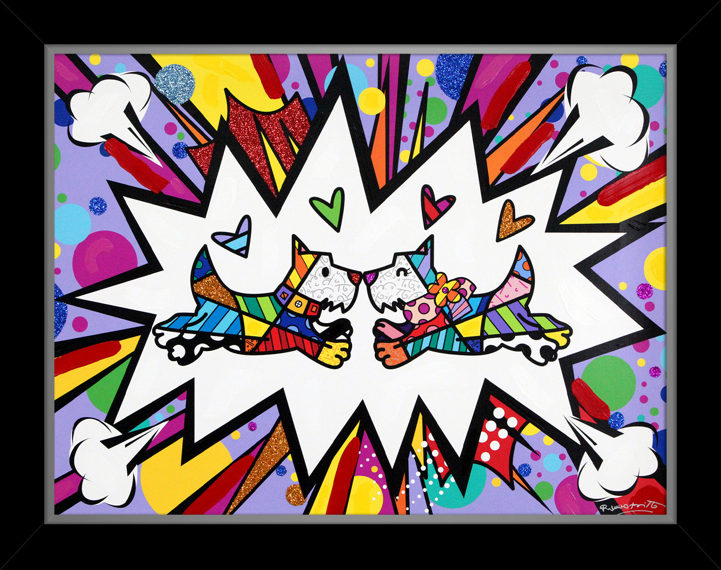 TWO SCOTTIES - Mixed Media Original