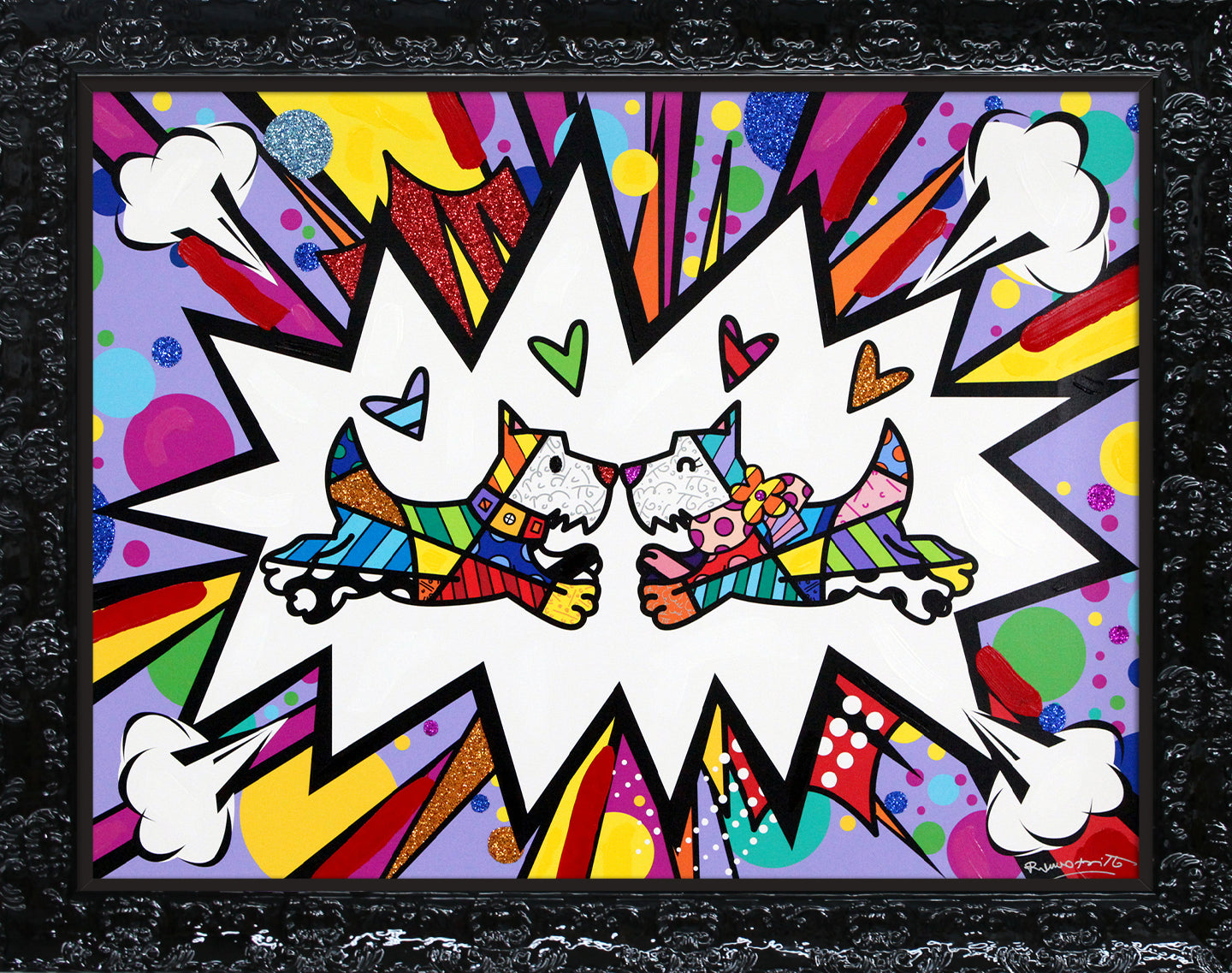 TWO SCOTTIES - Mixed Media Original