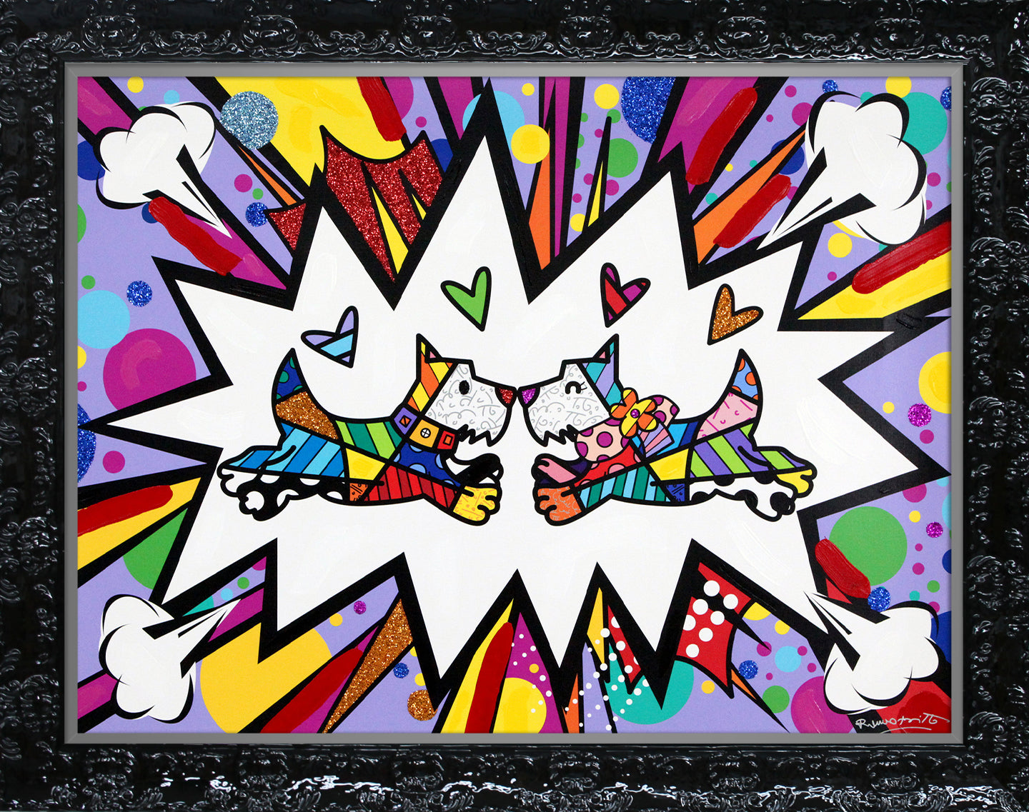 TWO SCOTTIES - Mixed Media Original