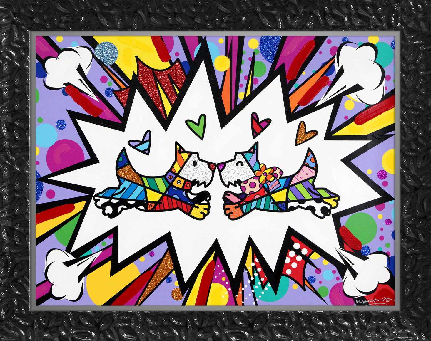 TWO SCOTTIES - Mixed Media Original