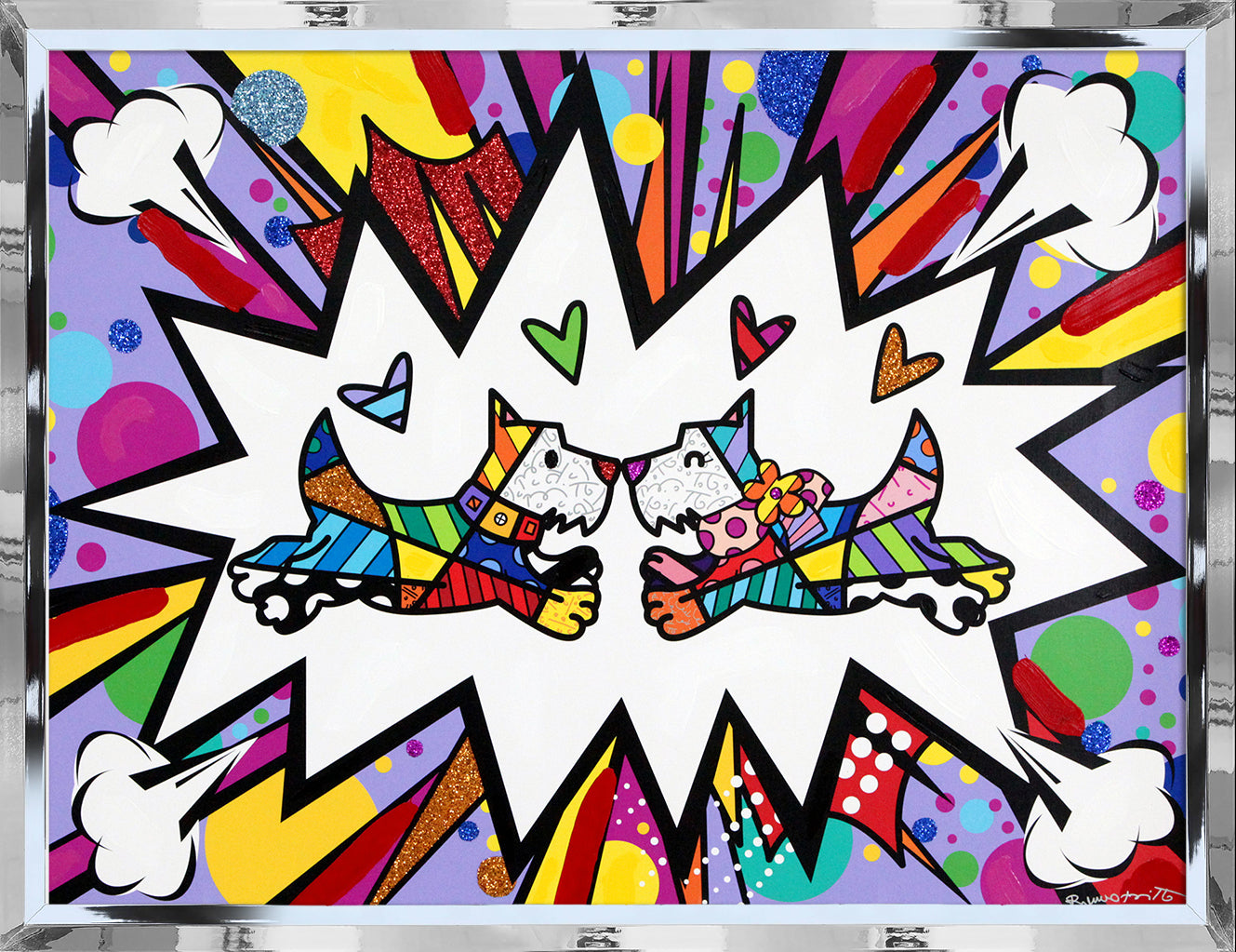 TWO SCOTTIES - Mixed Media Original