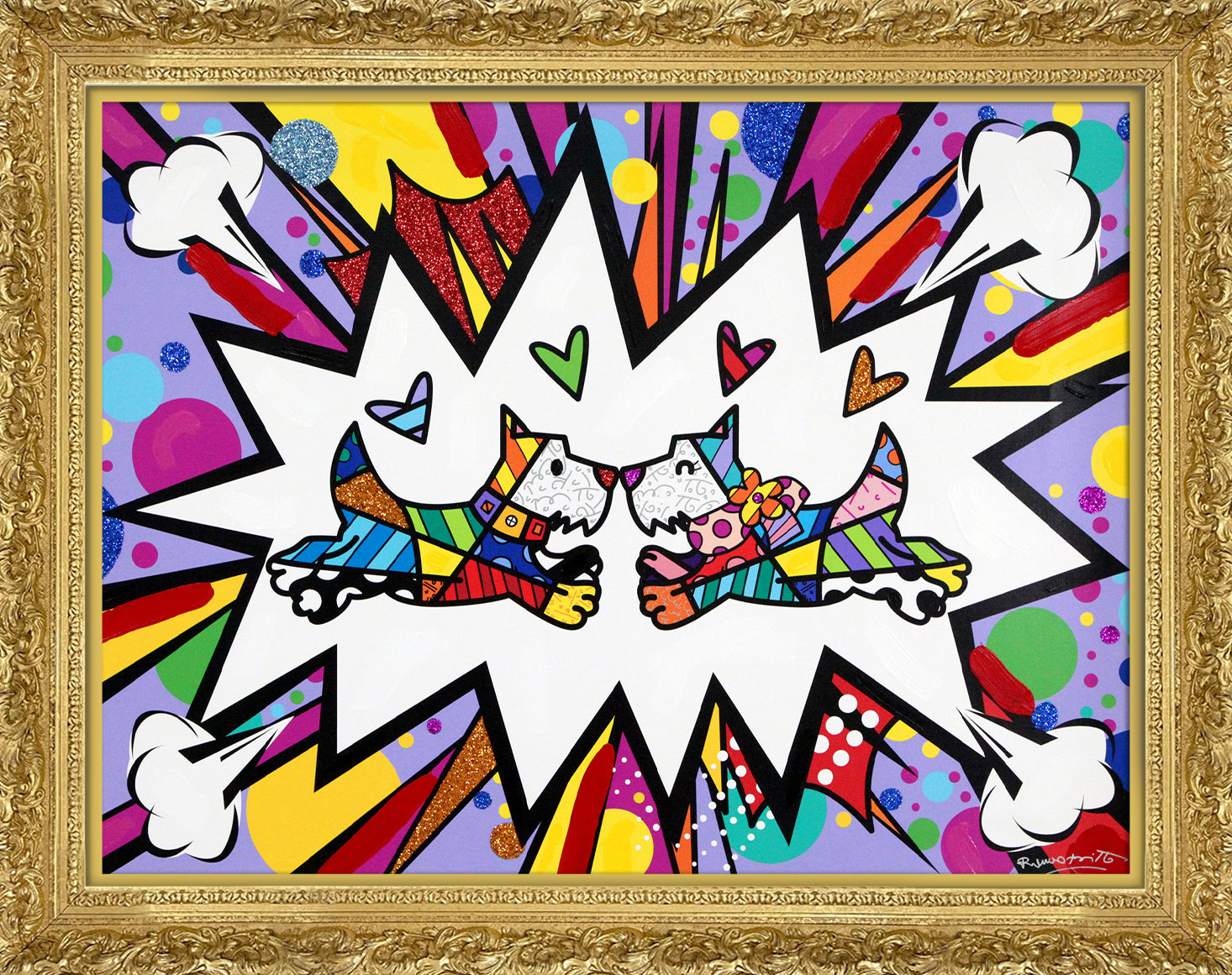 TWO SCOTTIES - Mixed Media Original