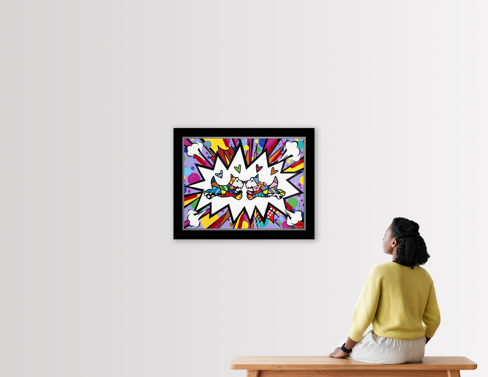 TWO SCOTTIES - Mixed Media Original