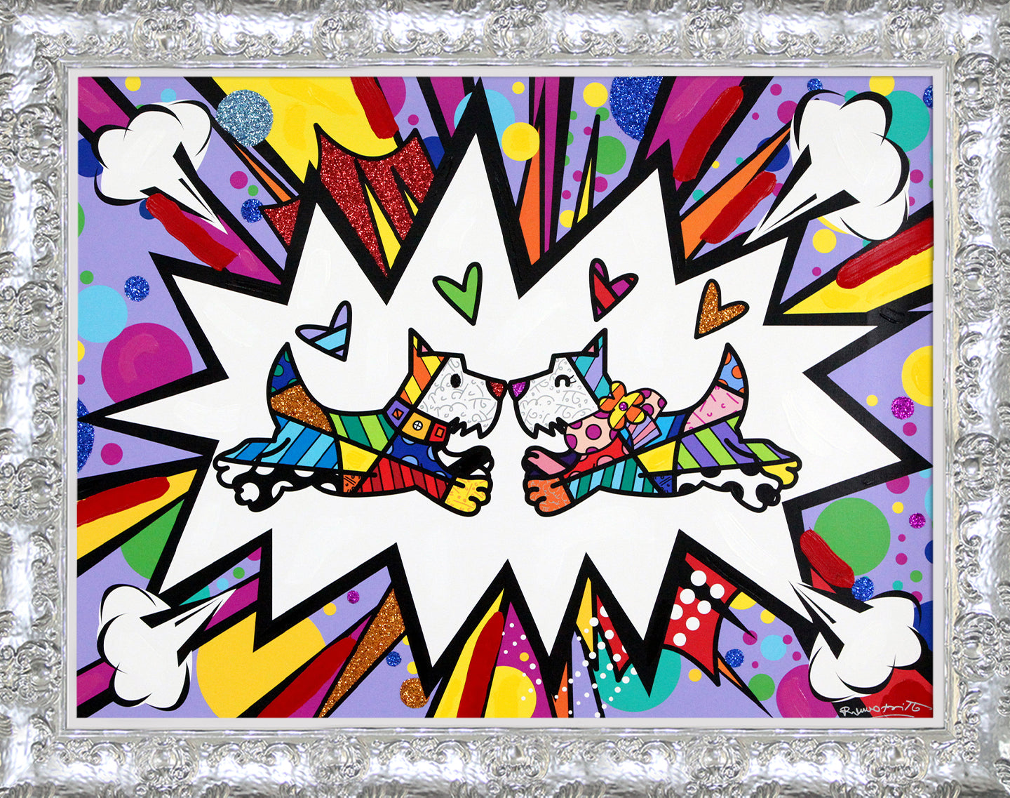 TWO SCOTTIES - Mixed Media Original