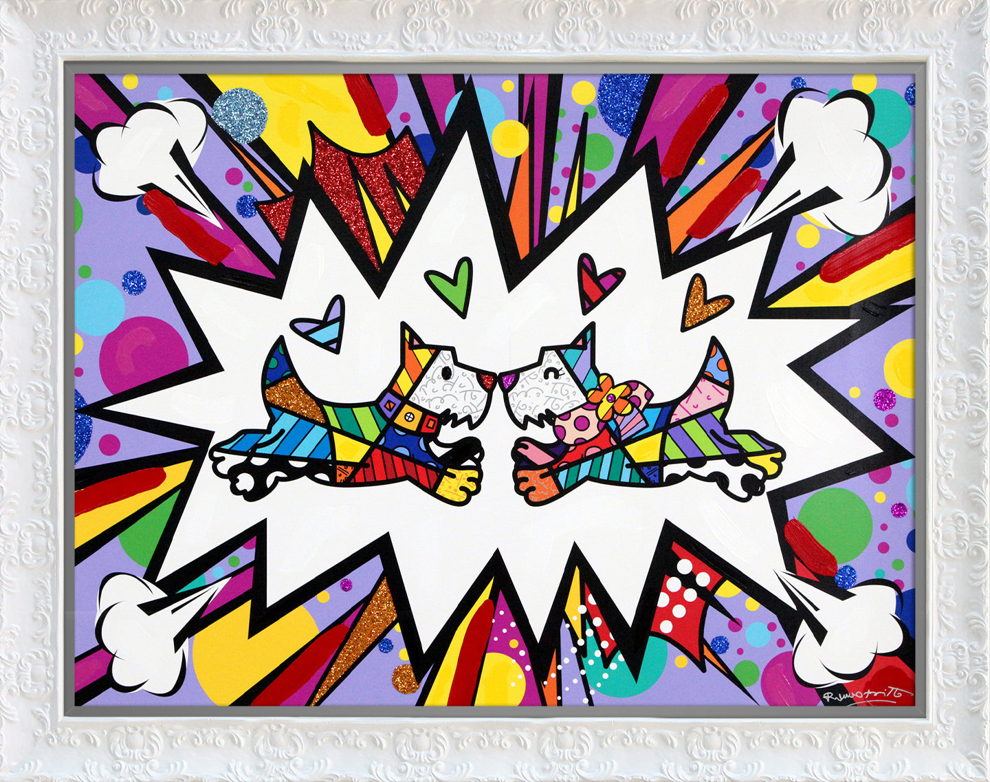 TWO SCOTTIES - Mixed Media Original