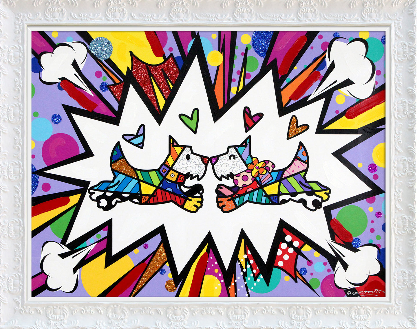 TWO SCOTTIES - Mixed Media Original