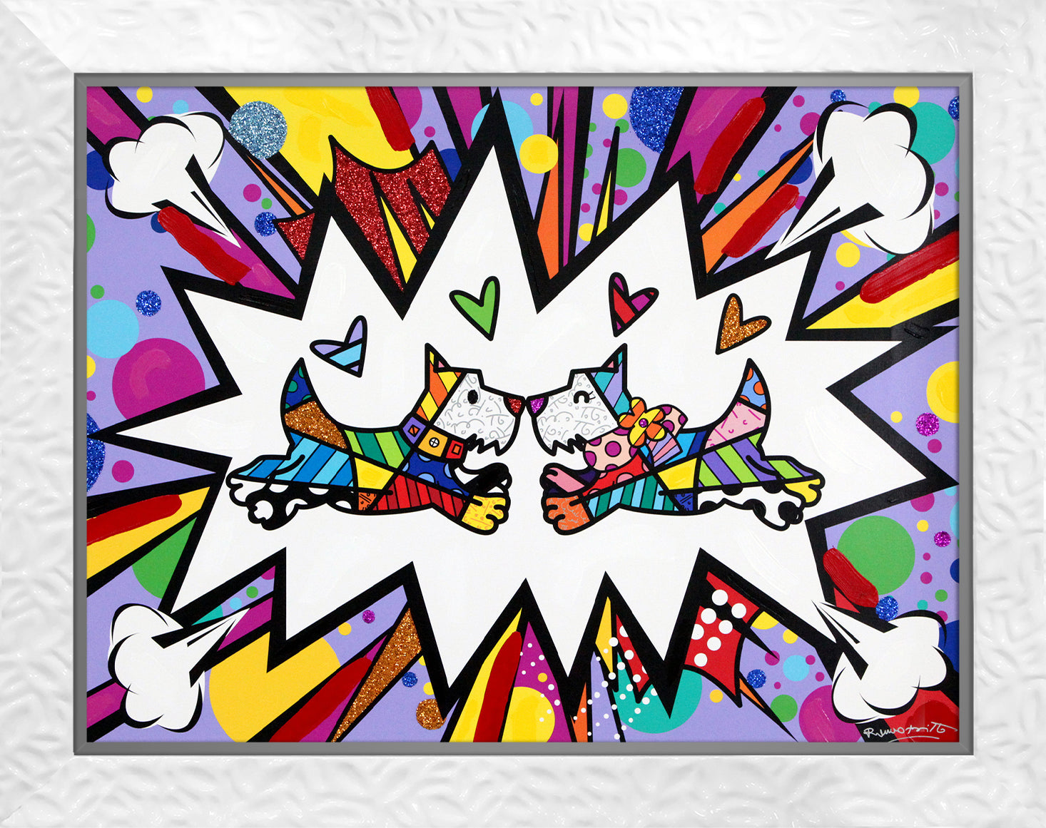 TWO SCOTTIES - Mixed Media Original