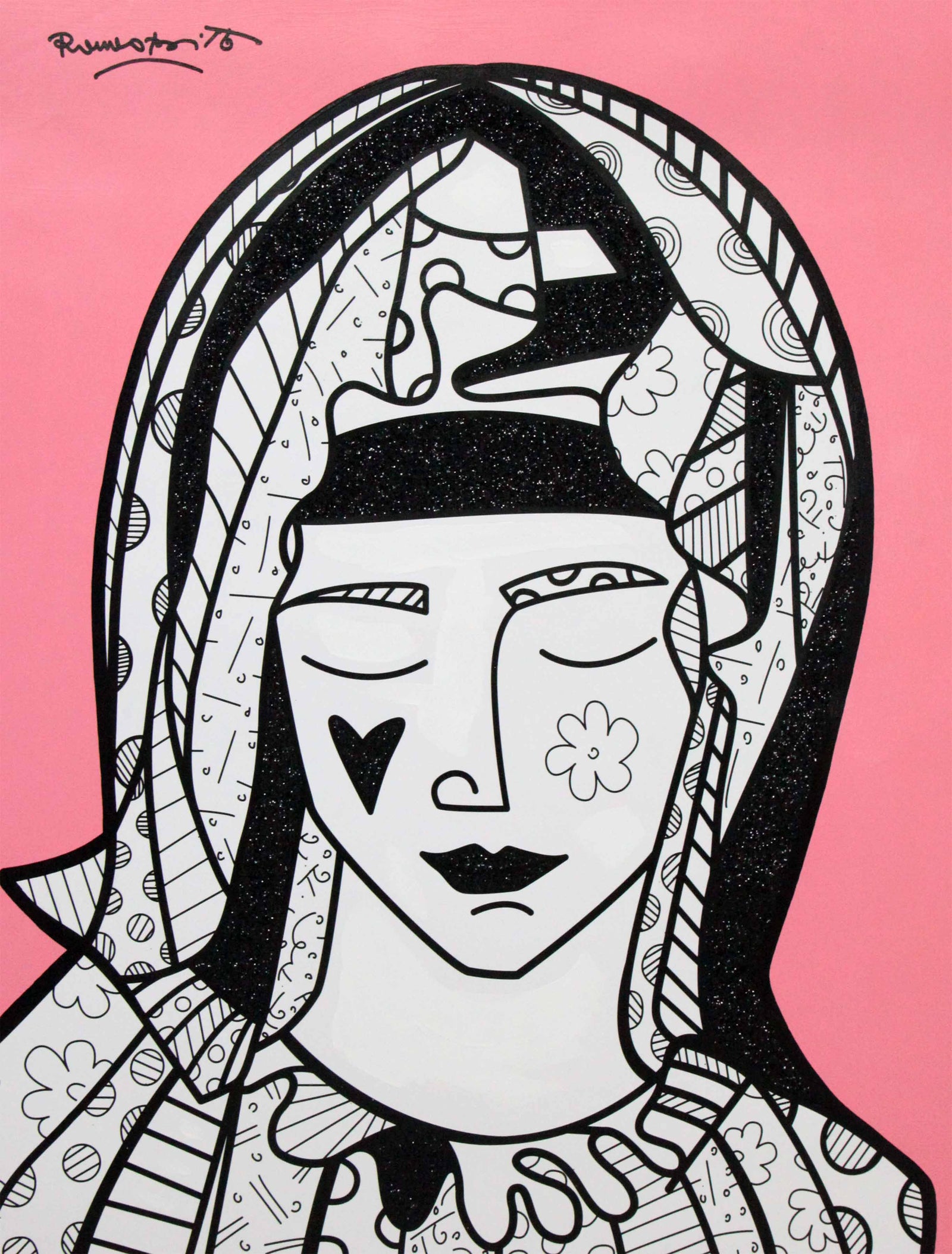 MOTHER IN PINK - Mixed Media Original