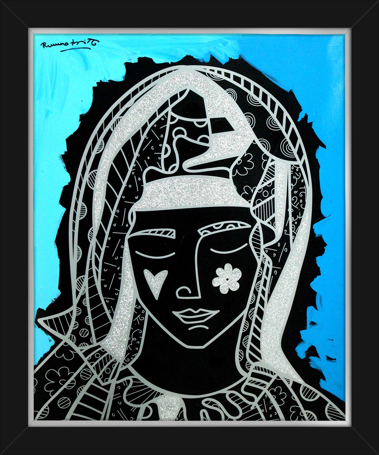 MOTHER BLUE - Mixed Media Original