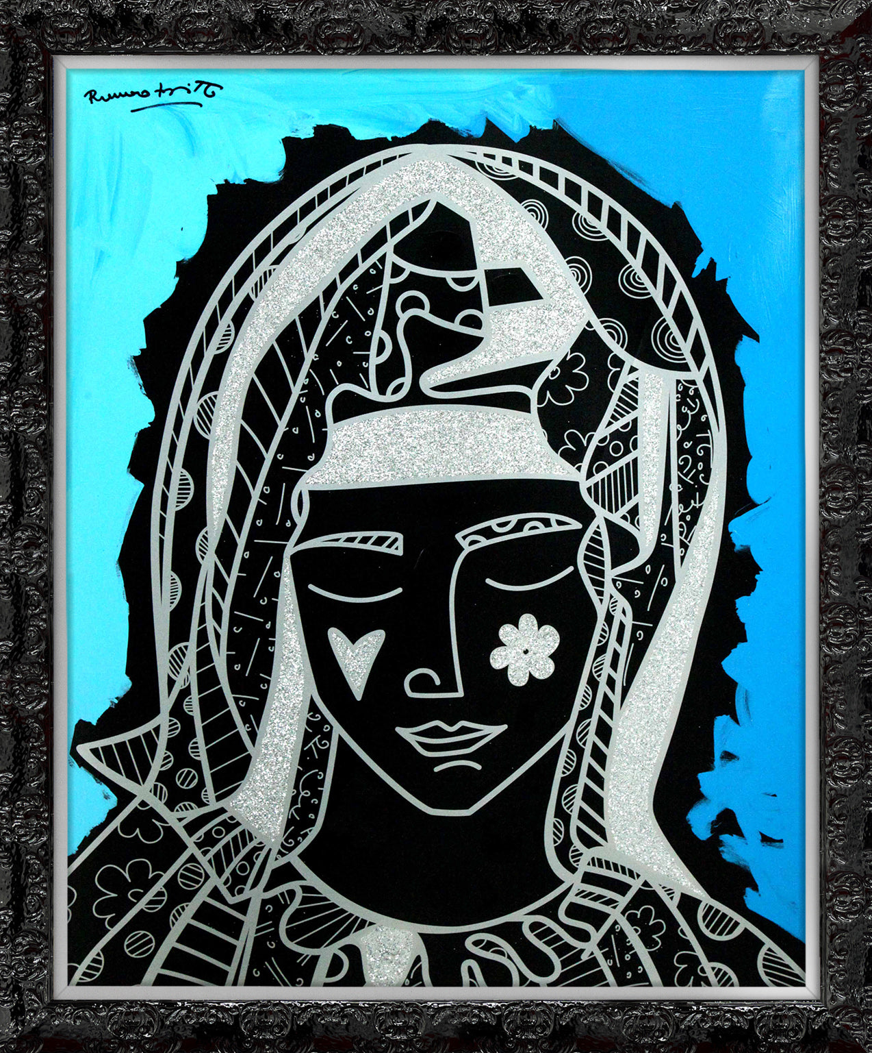 MOTHER BLUE - Mixed Media Original