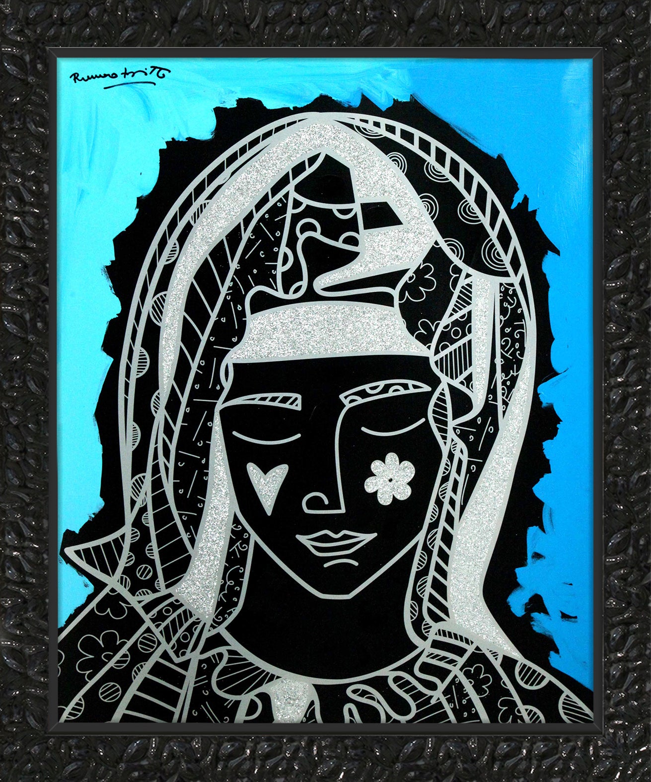 MOTHER BLUE - Mixed Media Original