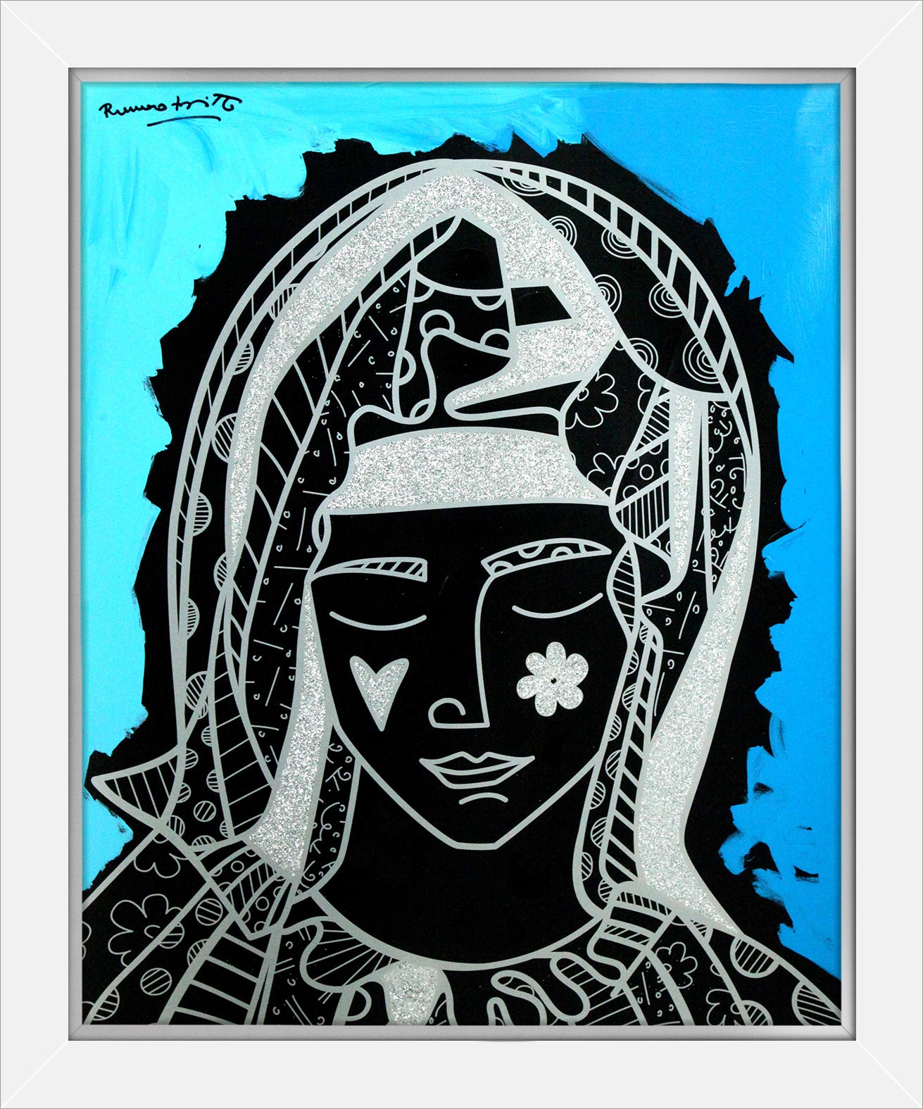 MOTHER BLUE - Mixed Media Original