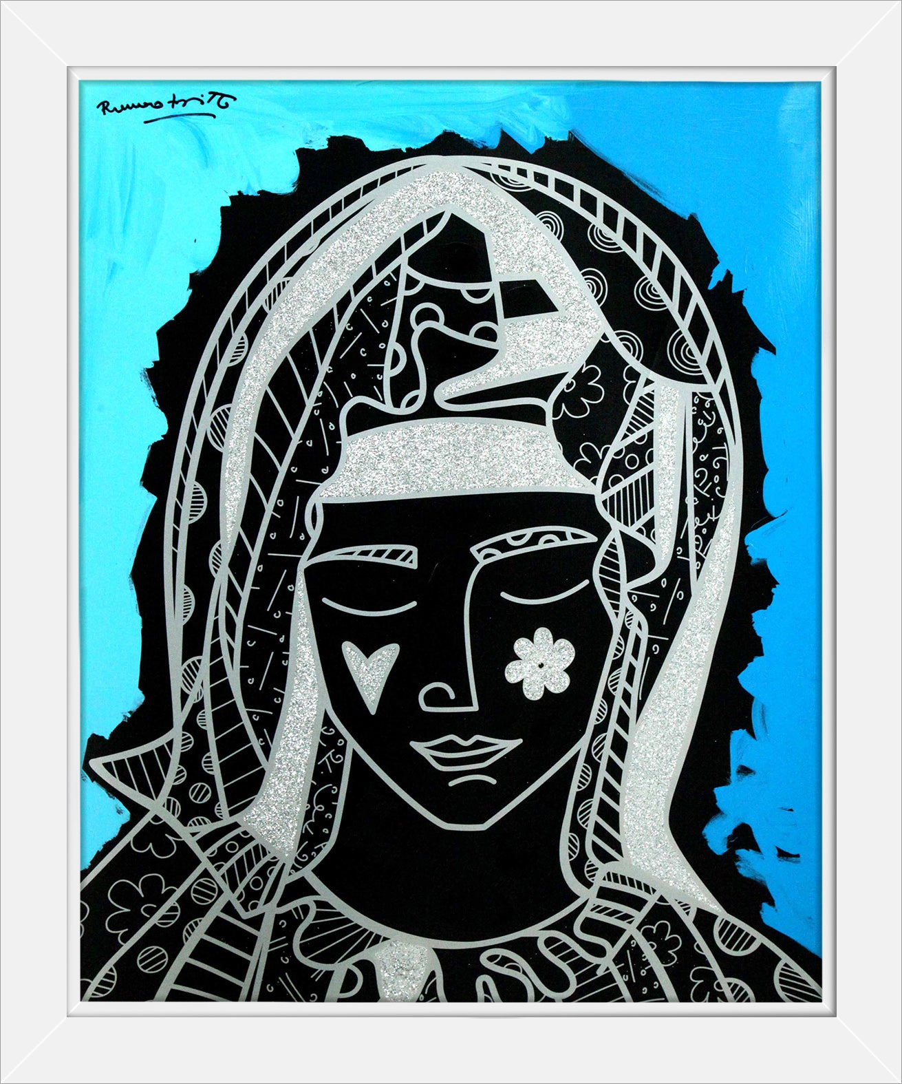 MOTHER BLUE - Mixed Media Original