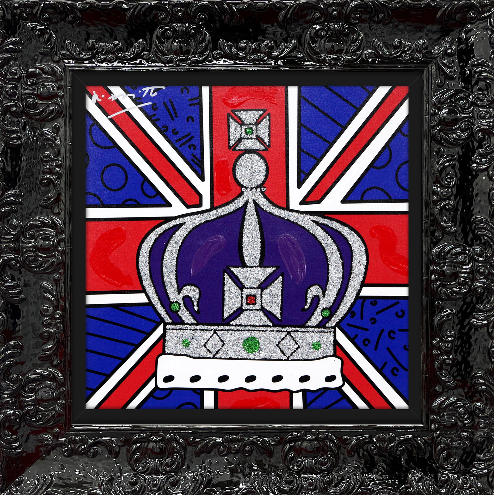 royal crown mixed media original artistic colorful design collectible
