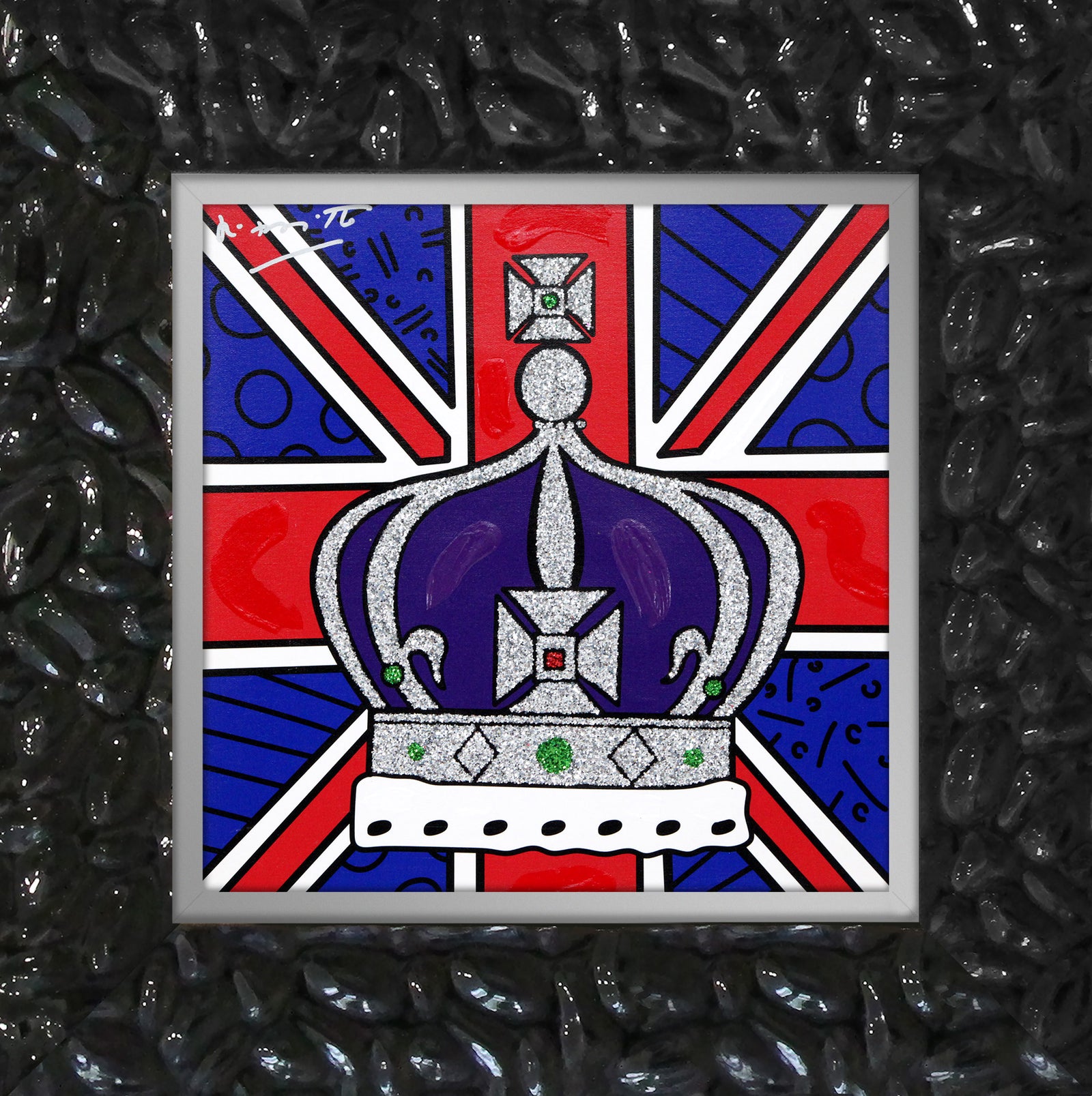 royal crown mixed media original colorful decorative collectible gift idea