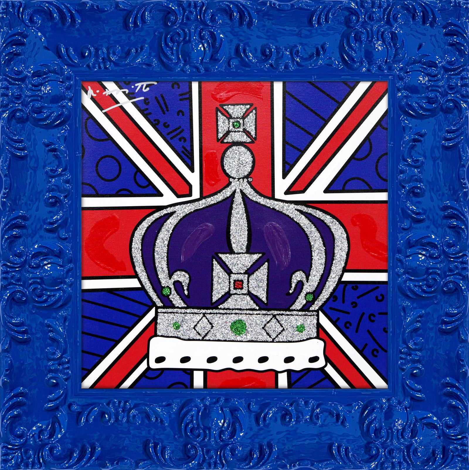 royal crown mixed media original colorful decorative collectible gift idea