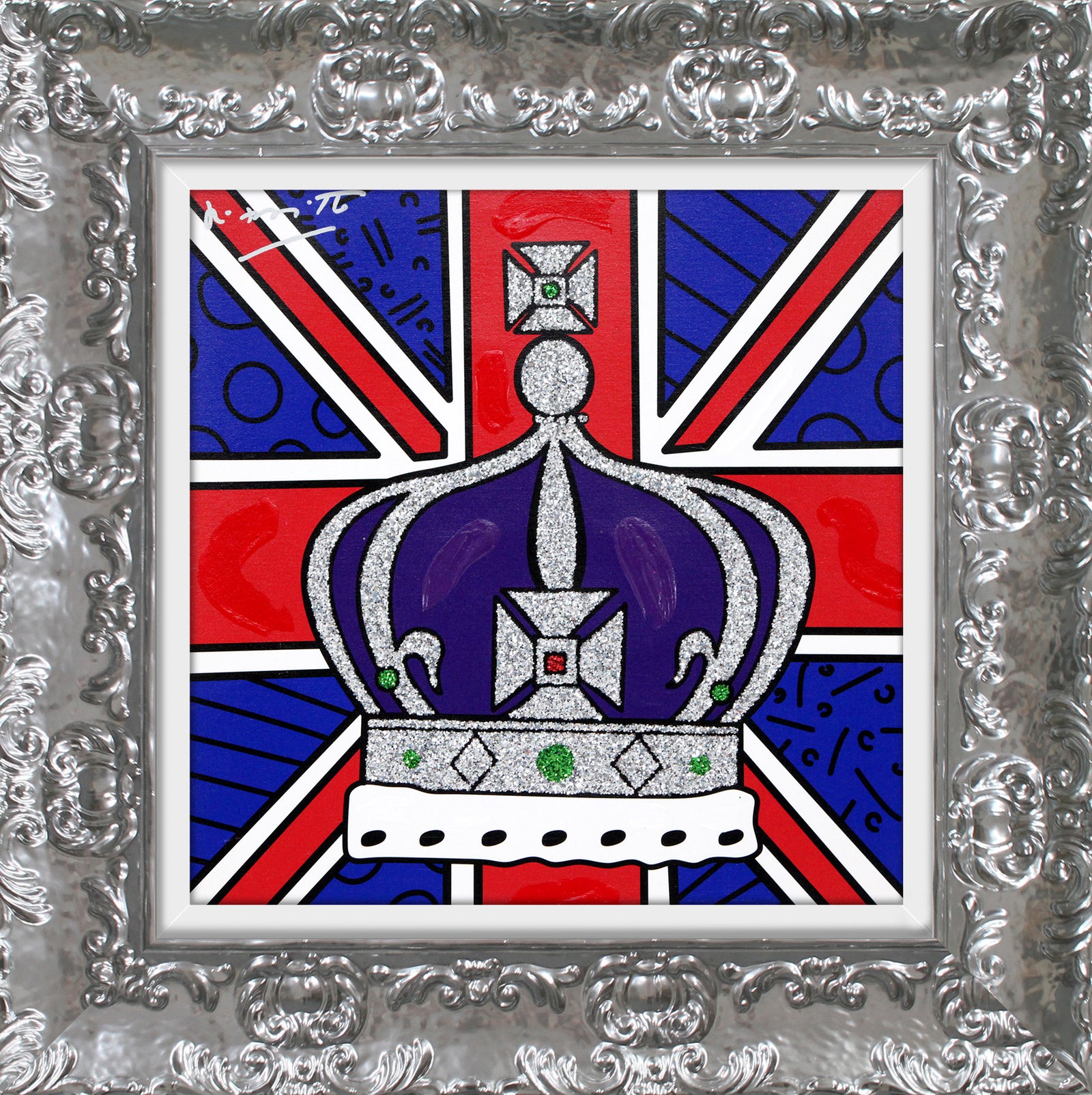 royal crown mixed media original artistic colorful design collectible
