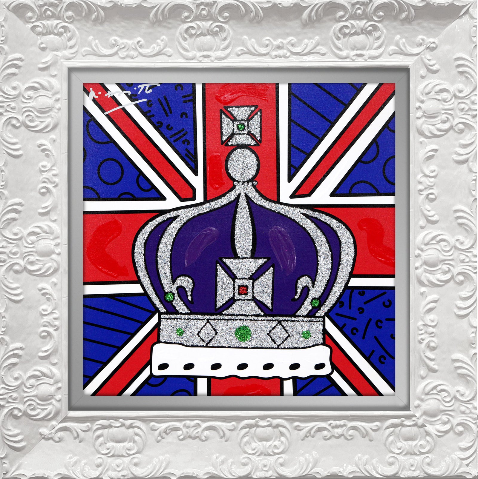 royal crown mixed media original colorful decorative collectible gift idea