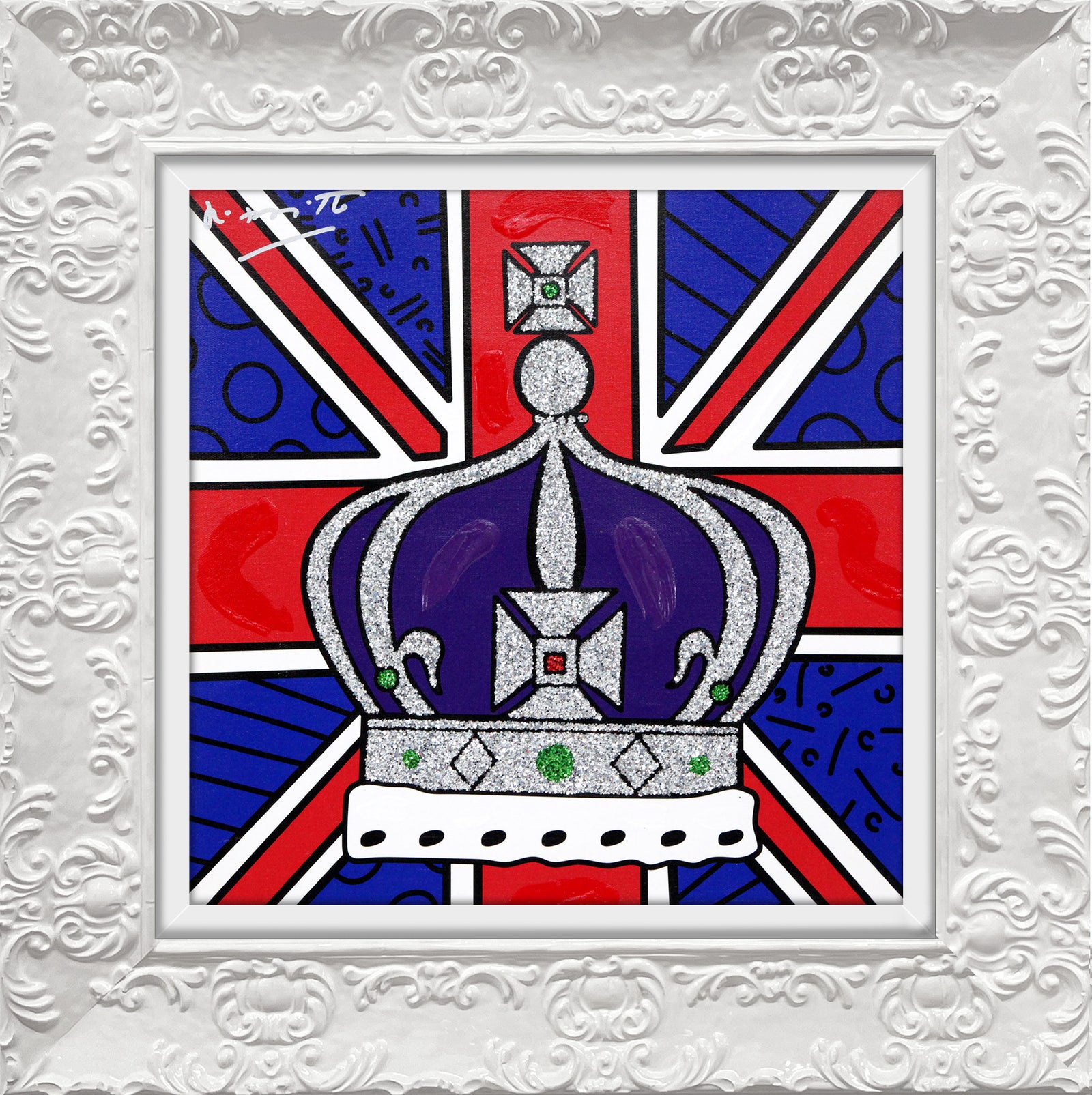 modern pop art royal crown mixed media original vibrant home decor