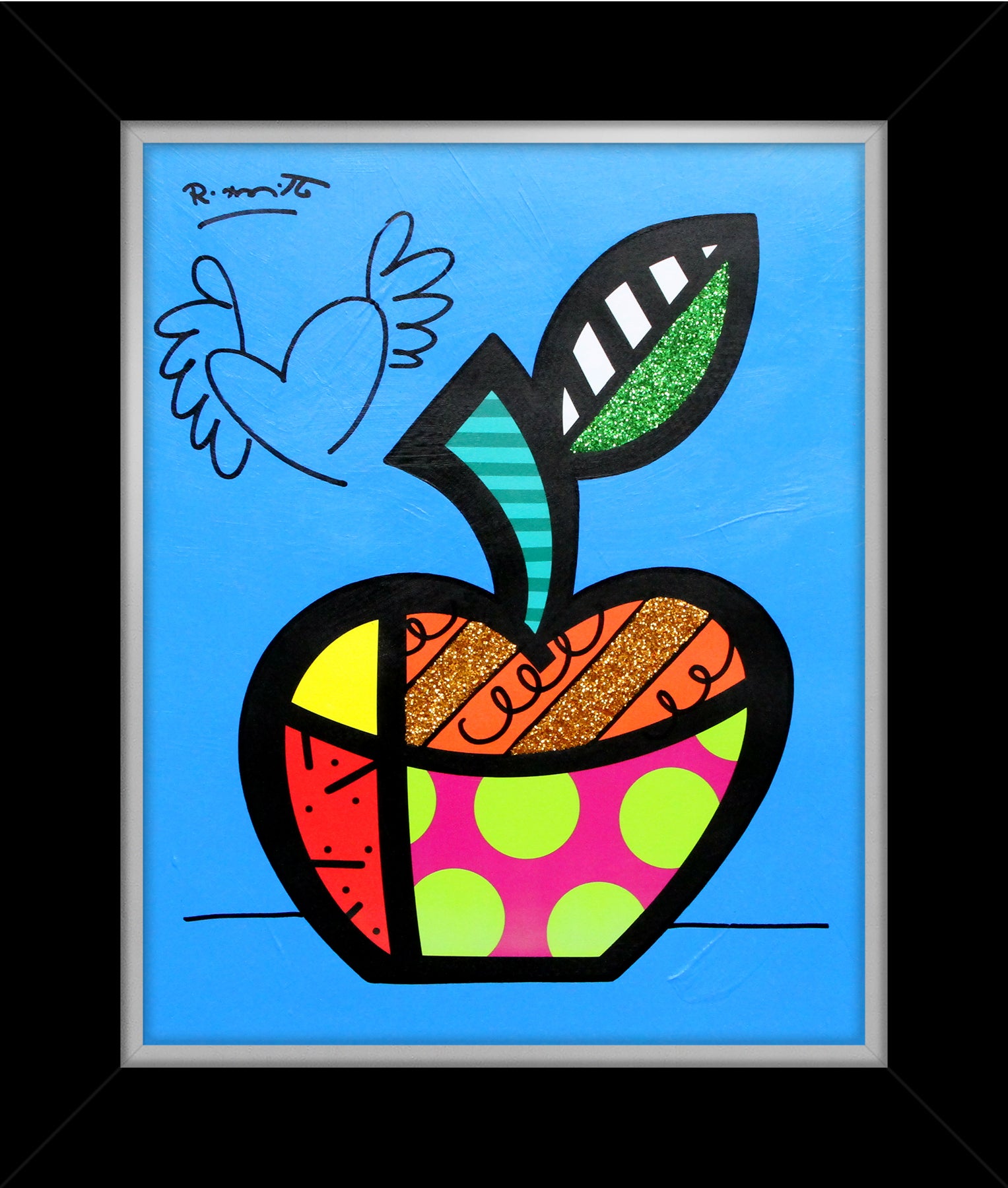 BLUE APPLE - Mixed Media Original