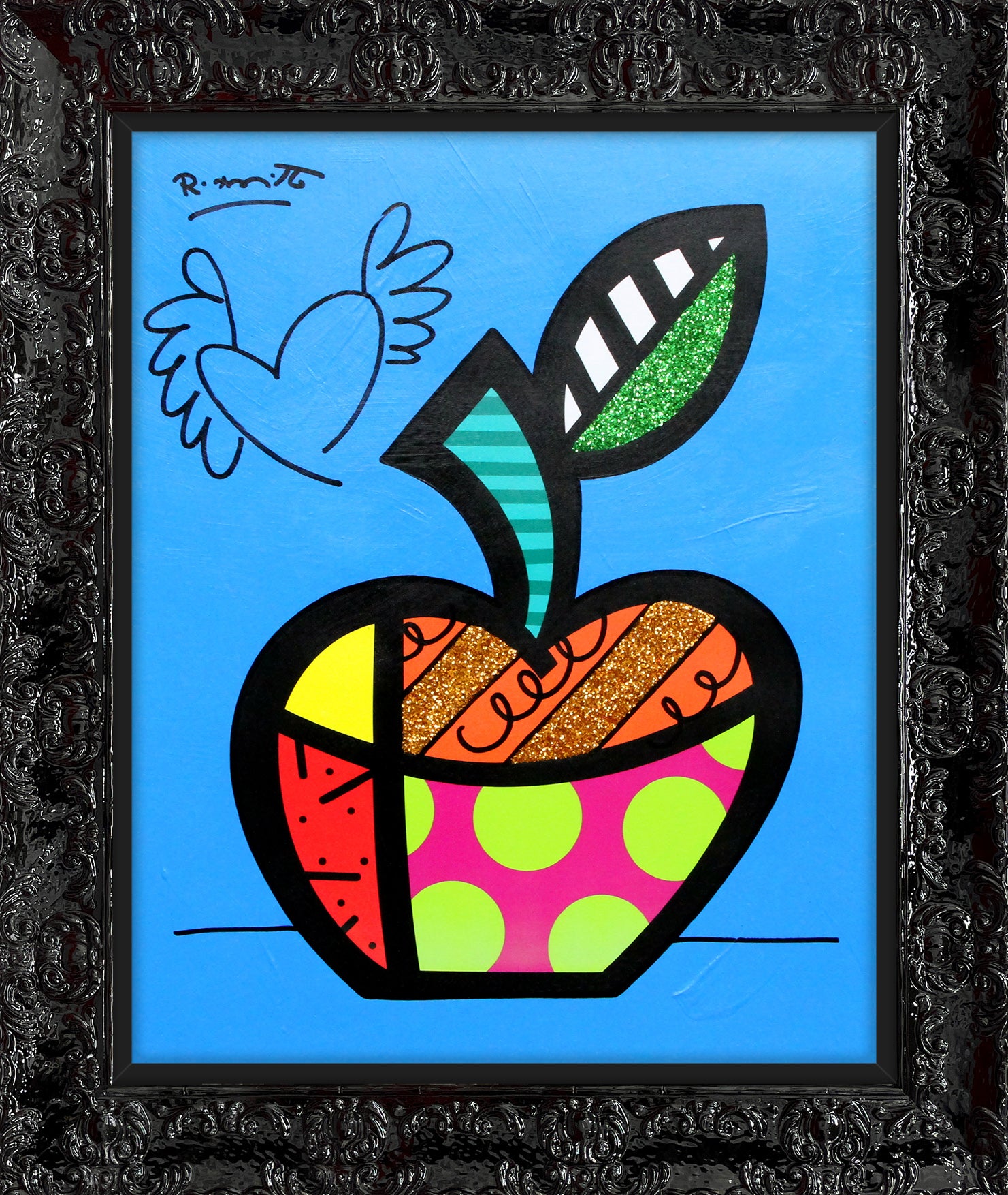 BLUE APPLE - Mixed Media Original