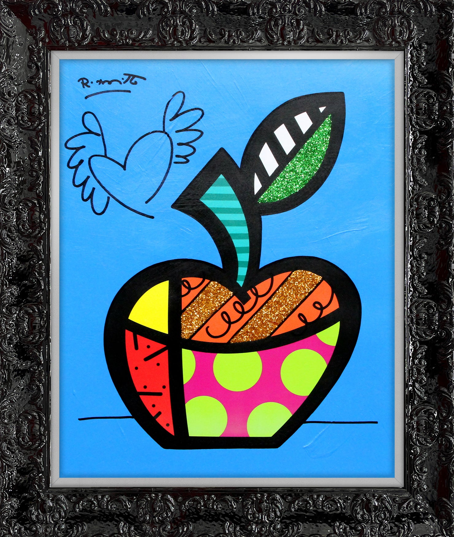 BLUE APPLE - Mixed Media Original